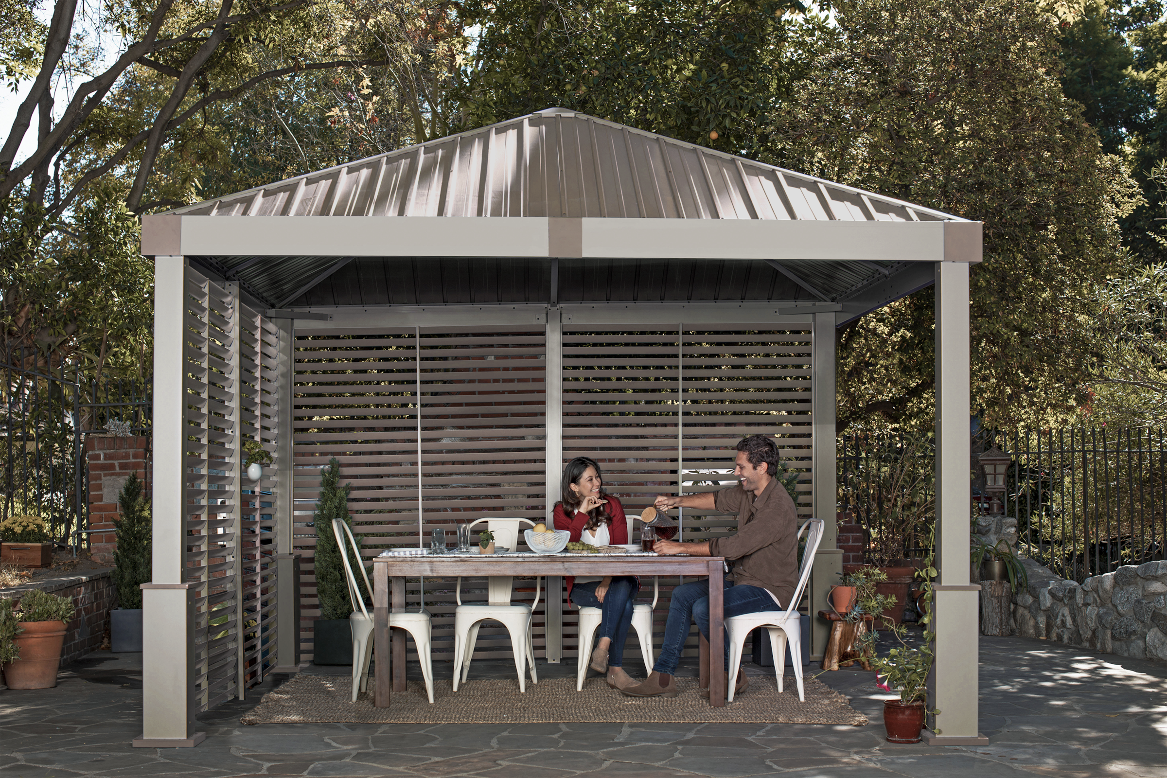 Sojag Pavillon »Nanda«, (Set), BxTxH: 368x368x313 cm, inkl. Westmann Heizstrahler und Moskitonetz