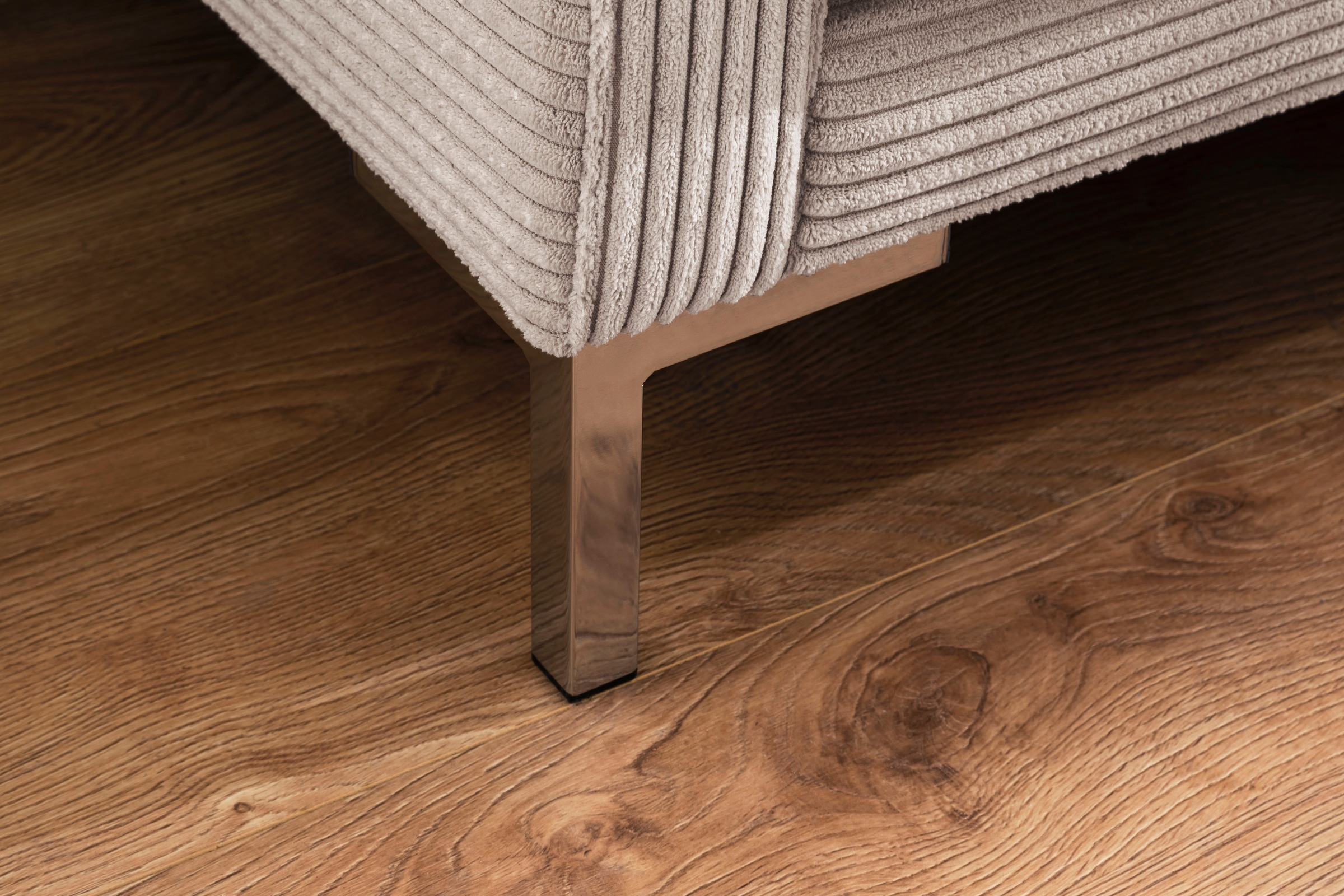 Trends by HG 3-Sitzer »Landau«, in Cord-Stoff mit Metallfuß