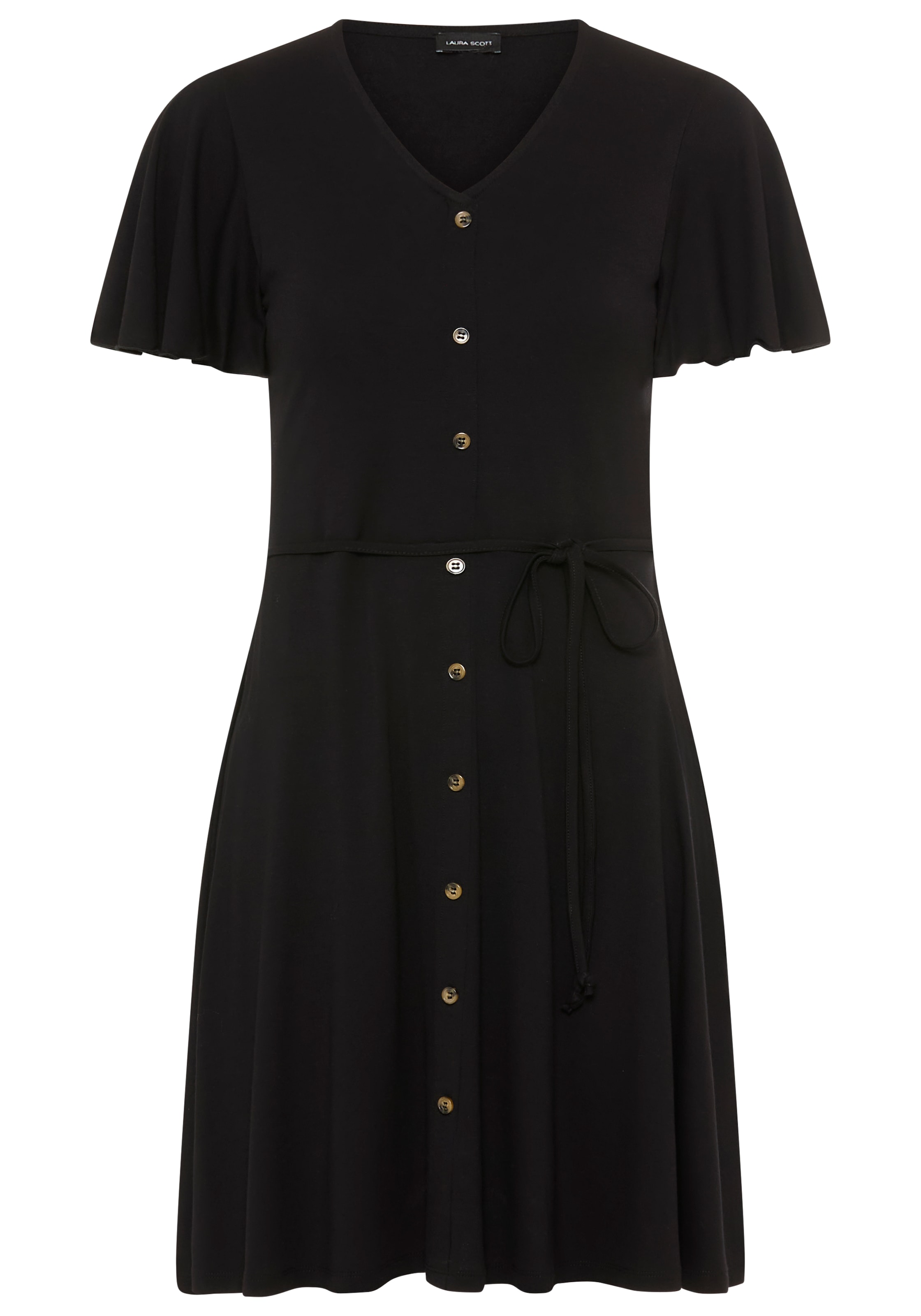 Laura Scott Sommerkleid aus Single Jersey, elastische Viskosemischung, mit V-Ausschnitt