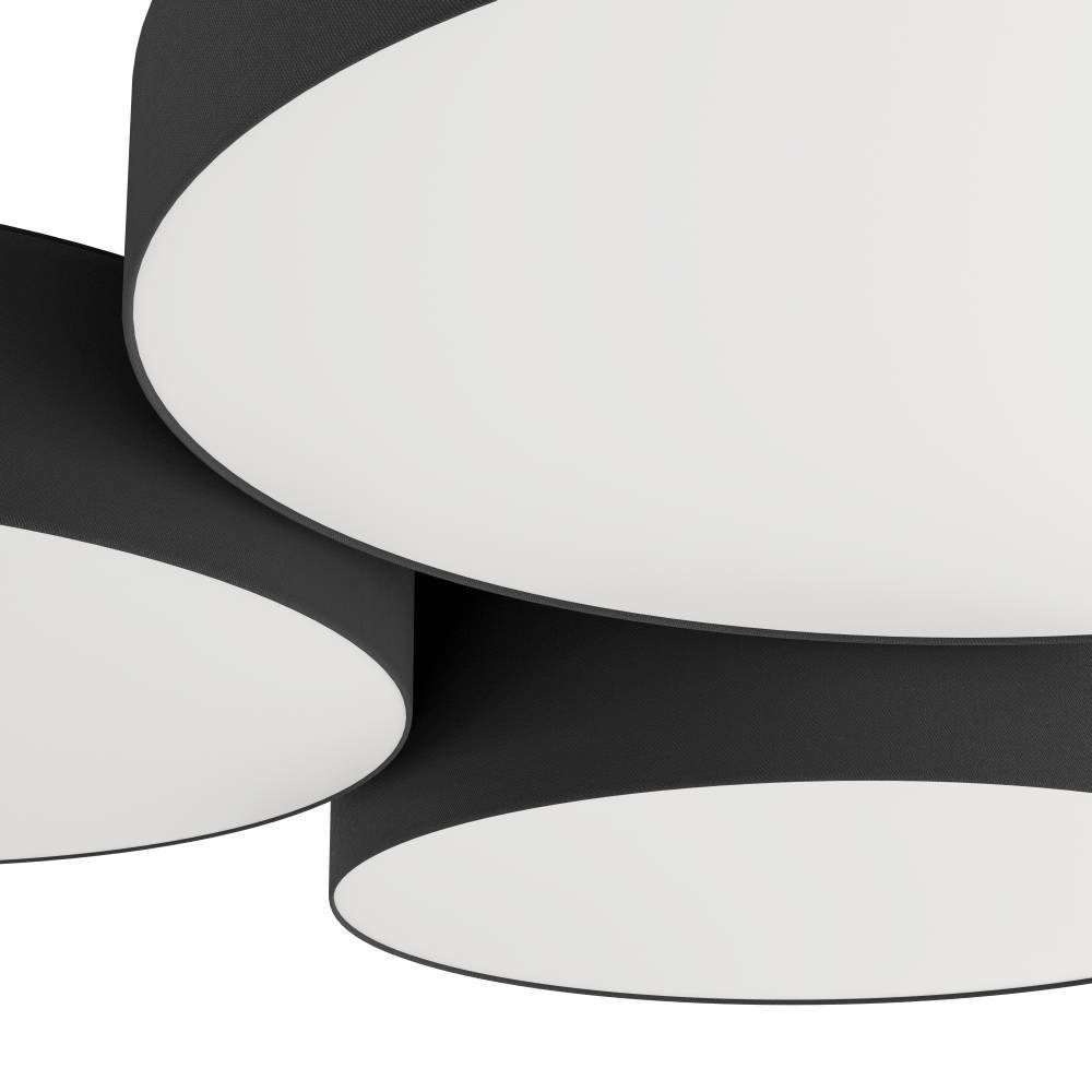 EGLO Deckenleuchte »BARBANO-Z Deckenlampe, schwarz weiß, ZigBee 3.0, Disco-Modus, Timer«, 3 flammig, Leuchtmittel LED-Modul | LED fest integriert, App und Sprachsteuerung Alexa, 60,5 x 56,5 x 9 cm, exkl. Fernbedienung