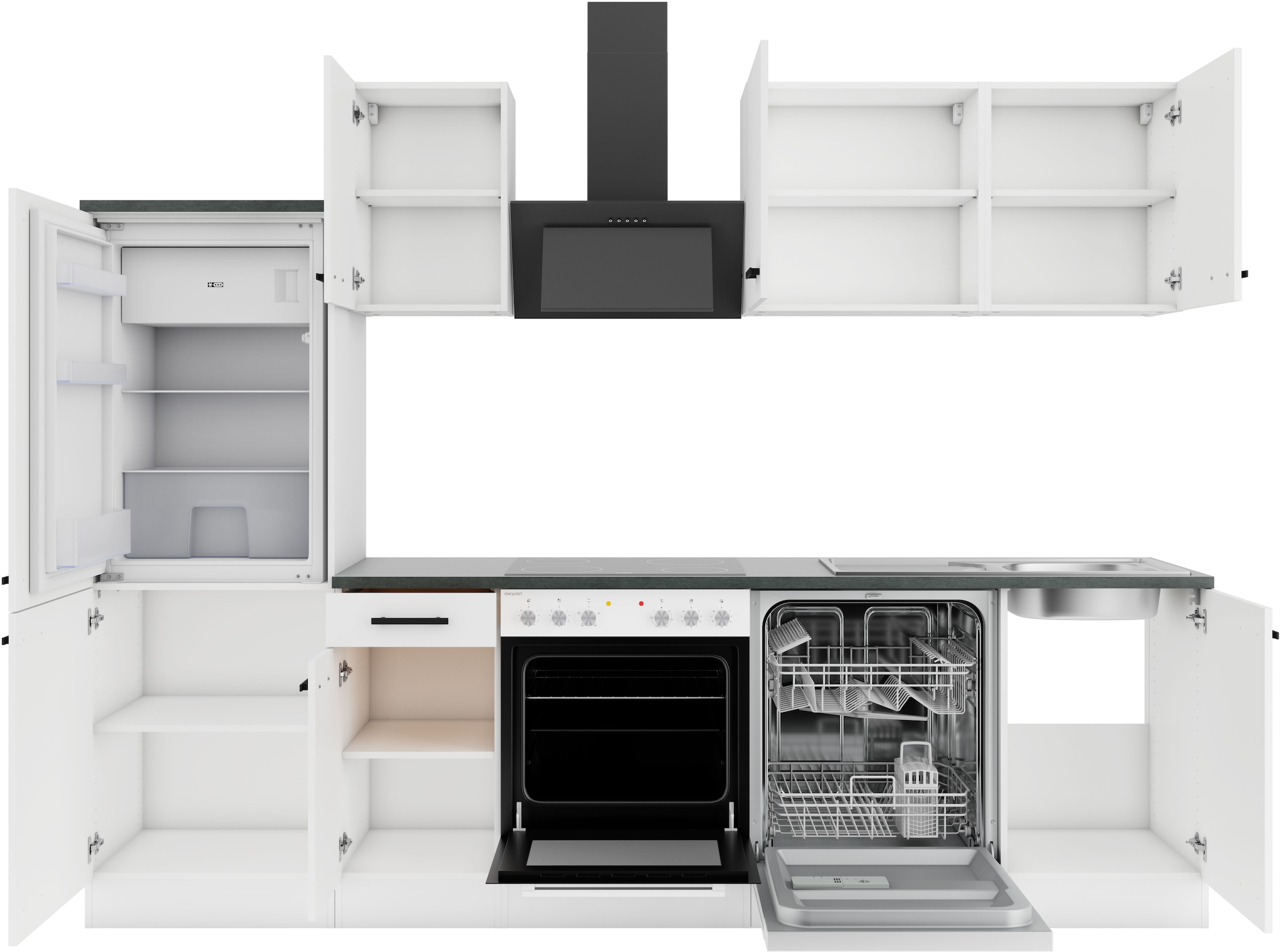 OPTIFIT Küchenzeile »Palma« Breite 270 cm, wahlweise mit E-Geräten, seitenverkehrt stellbar