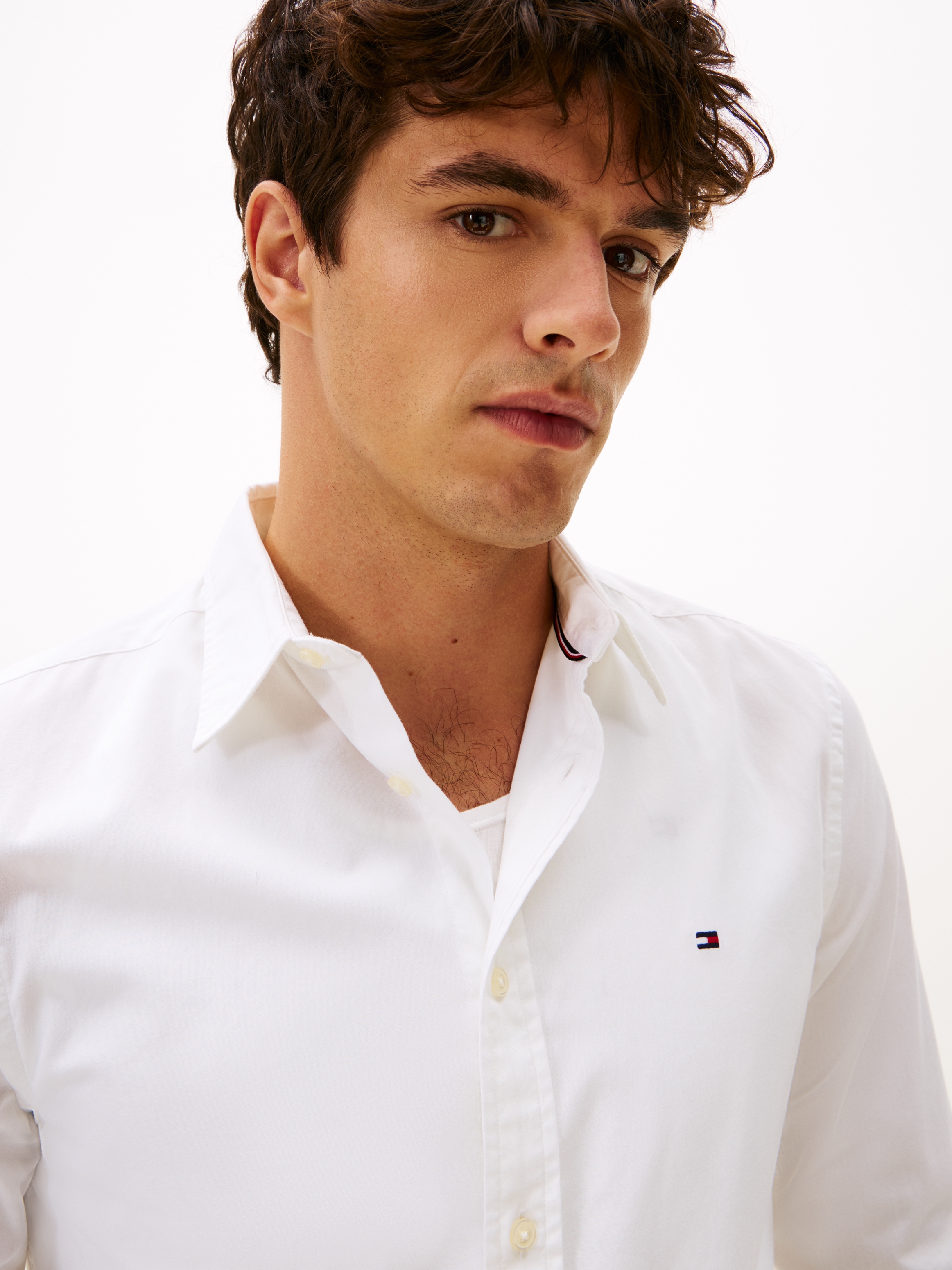 Tommy Hilfiger Langarmhemd »FLEX POPLIN SHIRT« Slim Fit, Kentkragen, Baumwollqualität