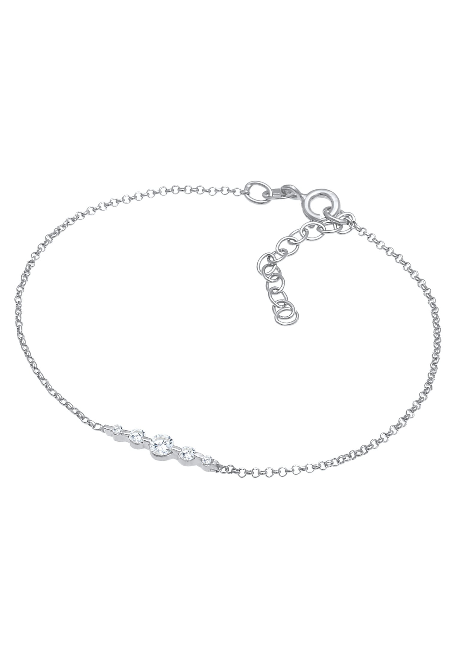 Elli Armkette »Armband Klassisch Funkelnd Zirkonia Kristalle 925 Silber«