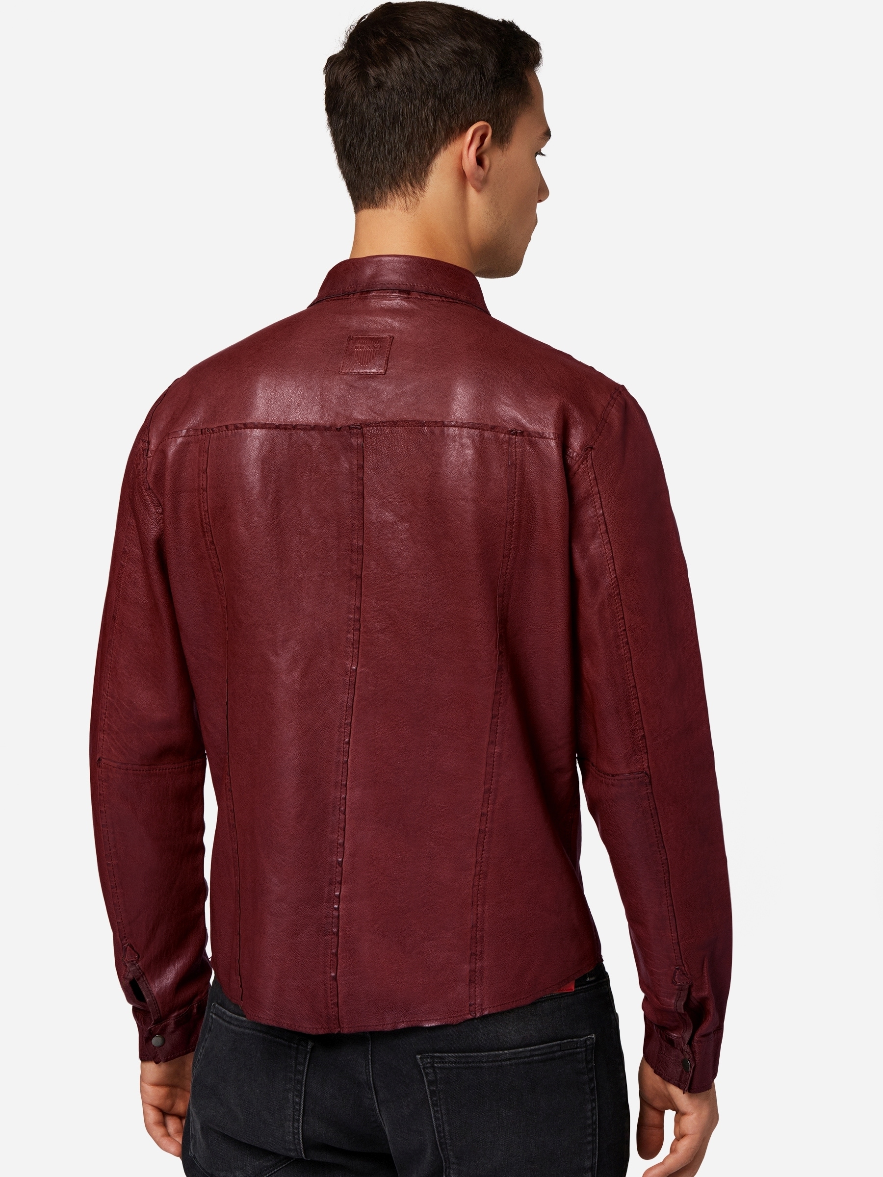 RICANO Langarmhemd »Lederjacke Reverse Shirt« Handgefertigt aus echtem Leder