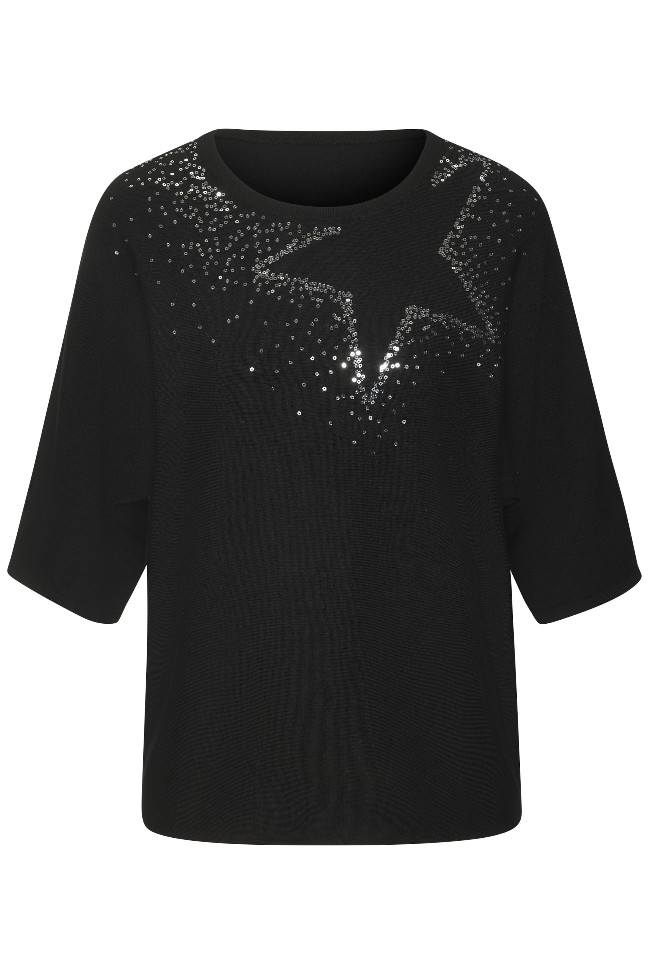 LASCANA Rundhalsshirt »mit Sternendesign aus funkelnden Pailletten« aus weichem Viskose-Strick