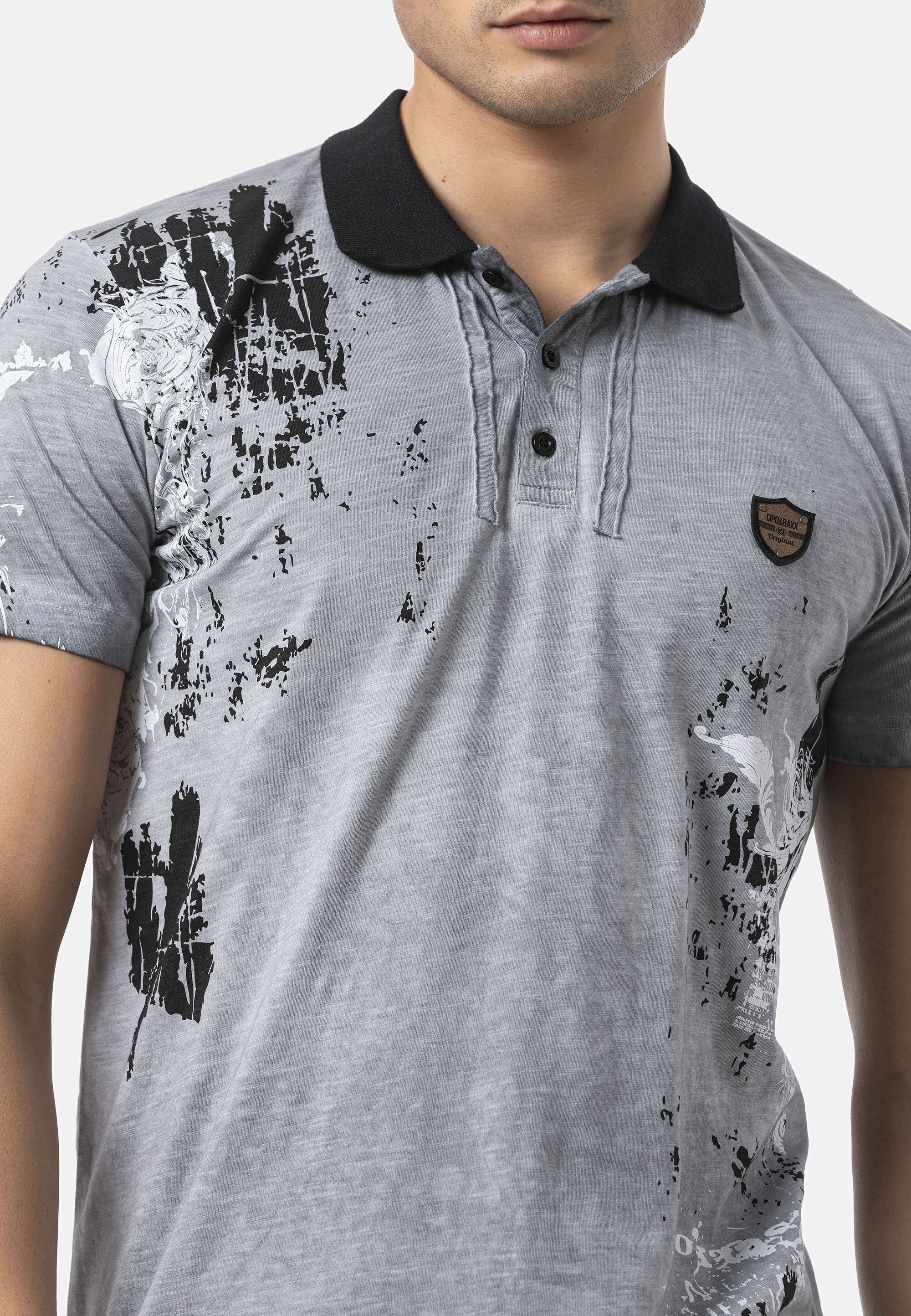Cipo & Baxx T-Shirt »CT798« Kontrastierender Kragen