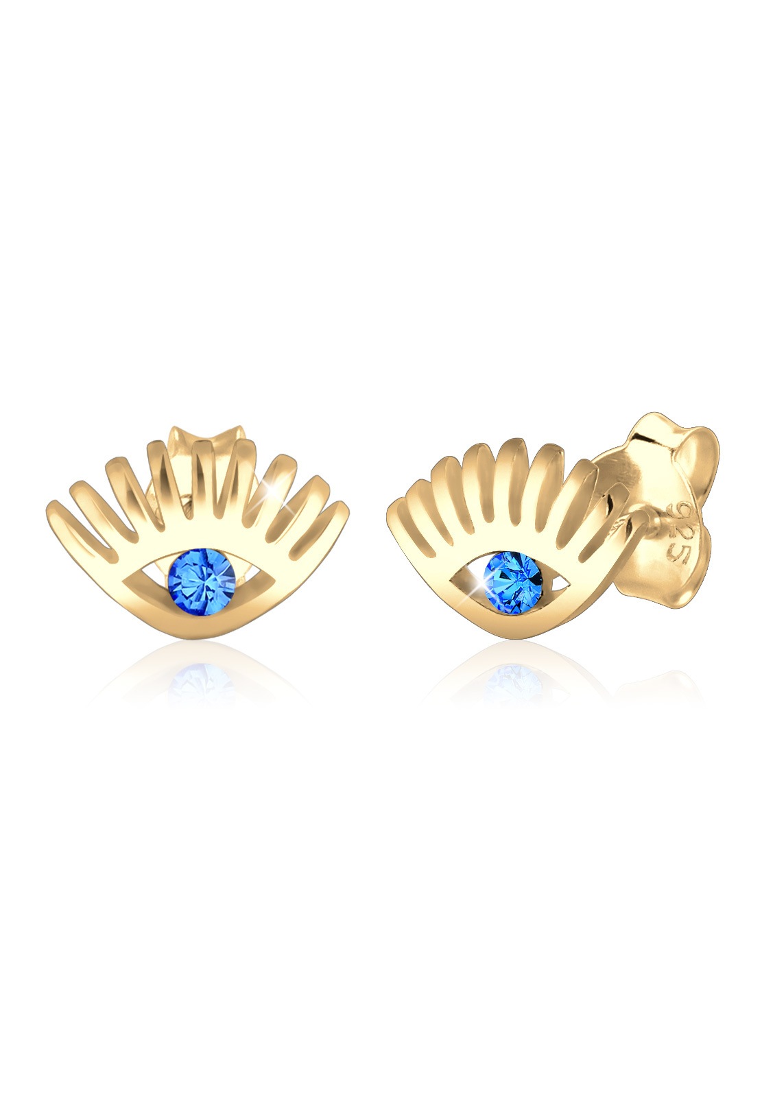 Elli Paar Ohrstecker »Ohrringe Ohrstecker Evil Eye Kristalle Blau 925 Sterling Silber«