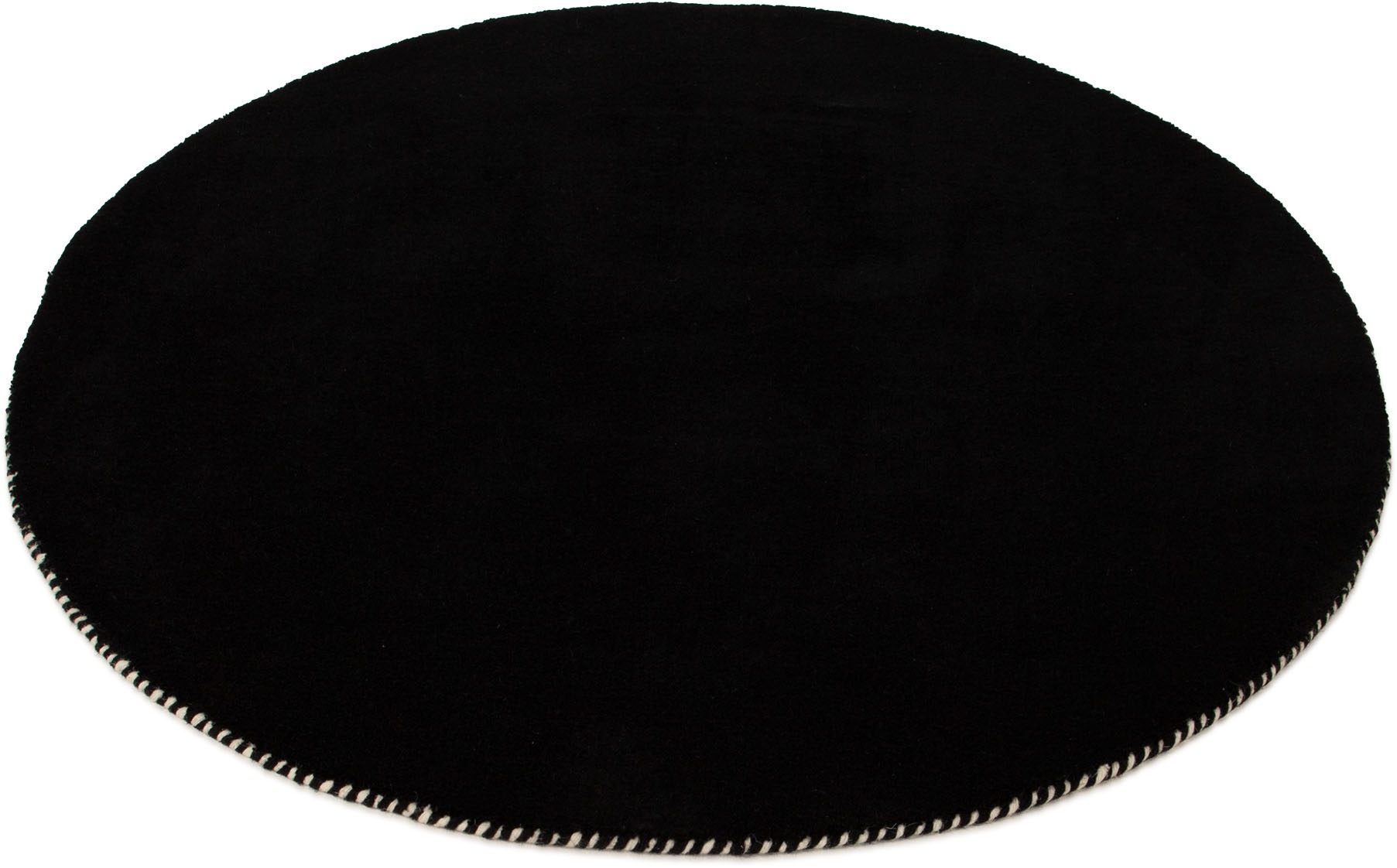 carpetfine Wollteppich »Gabbeh Lola Uni«, rund, 14 mm Höhe, mit natürlichem Pflanzenmaterial von Hand gewebt, auch als Läufer