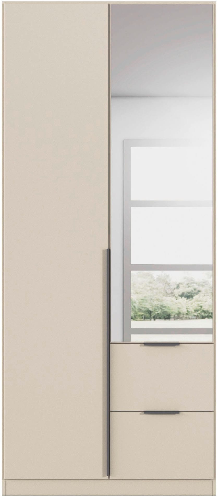 OTTO home Drehtürenschrank »Kleiderschrank Schrank Garderobe AGORDO mit Dekor- oder Hochglanzfront« in zwei Griff-Farben, Breiten 91-360 cm,  mit Außenschubkästen, in 7 Breiten und 2 Höhen MADE IN GERMANY