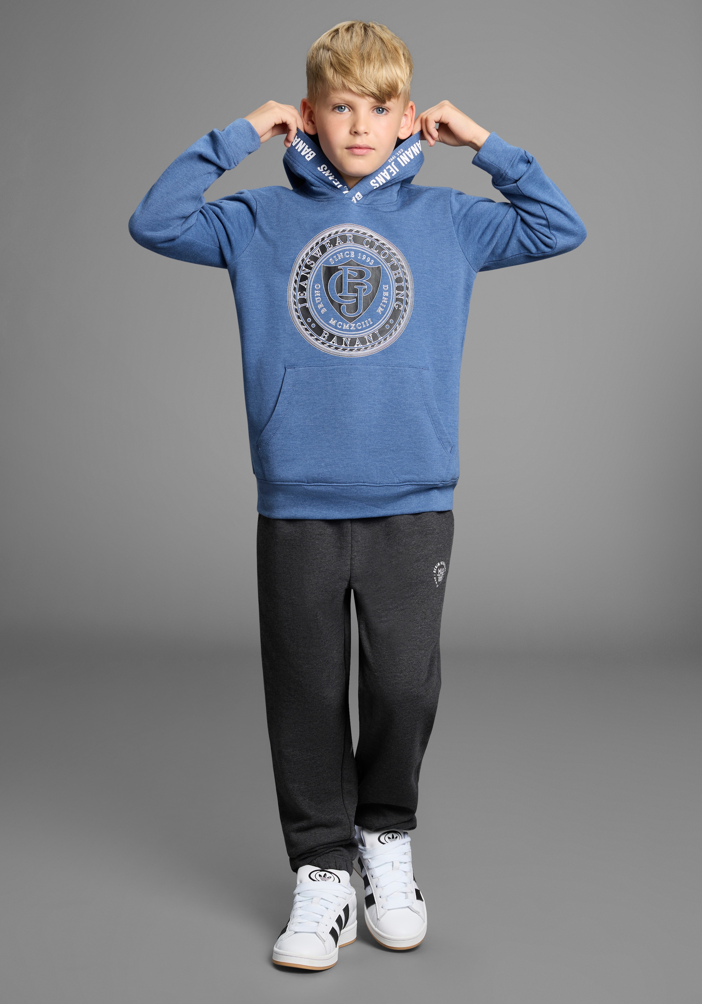 Bruno Banani Kapuzensweatshirt »Hoodie mit Drucken«, Für TEENS, Hoodie mit Logo-Drucken
