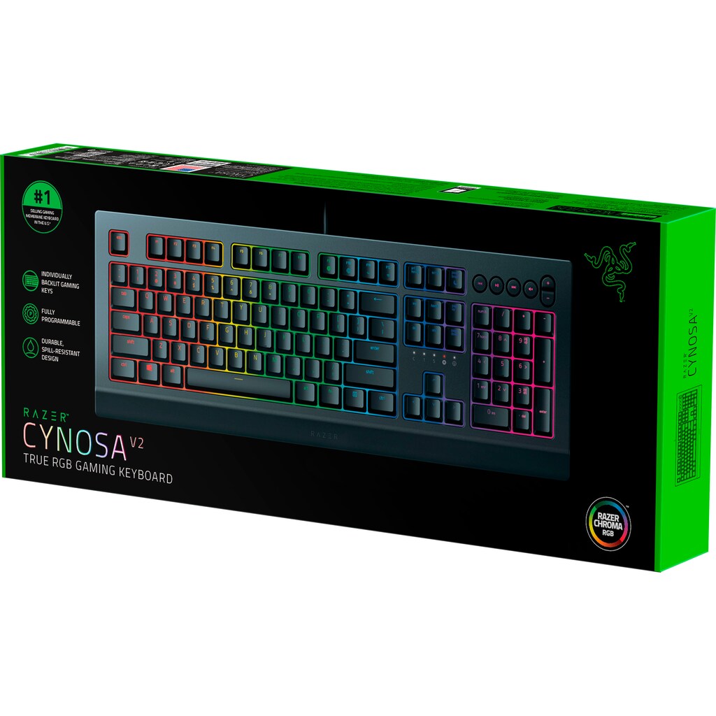 RAZER Gaming-Tastatur »Cynosa V2 - German Layout«, (Fn-Tasten-Ziffernblock)