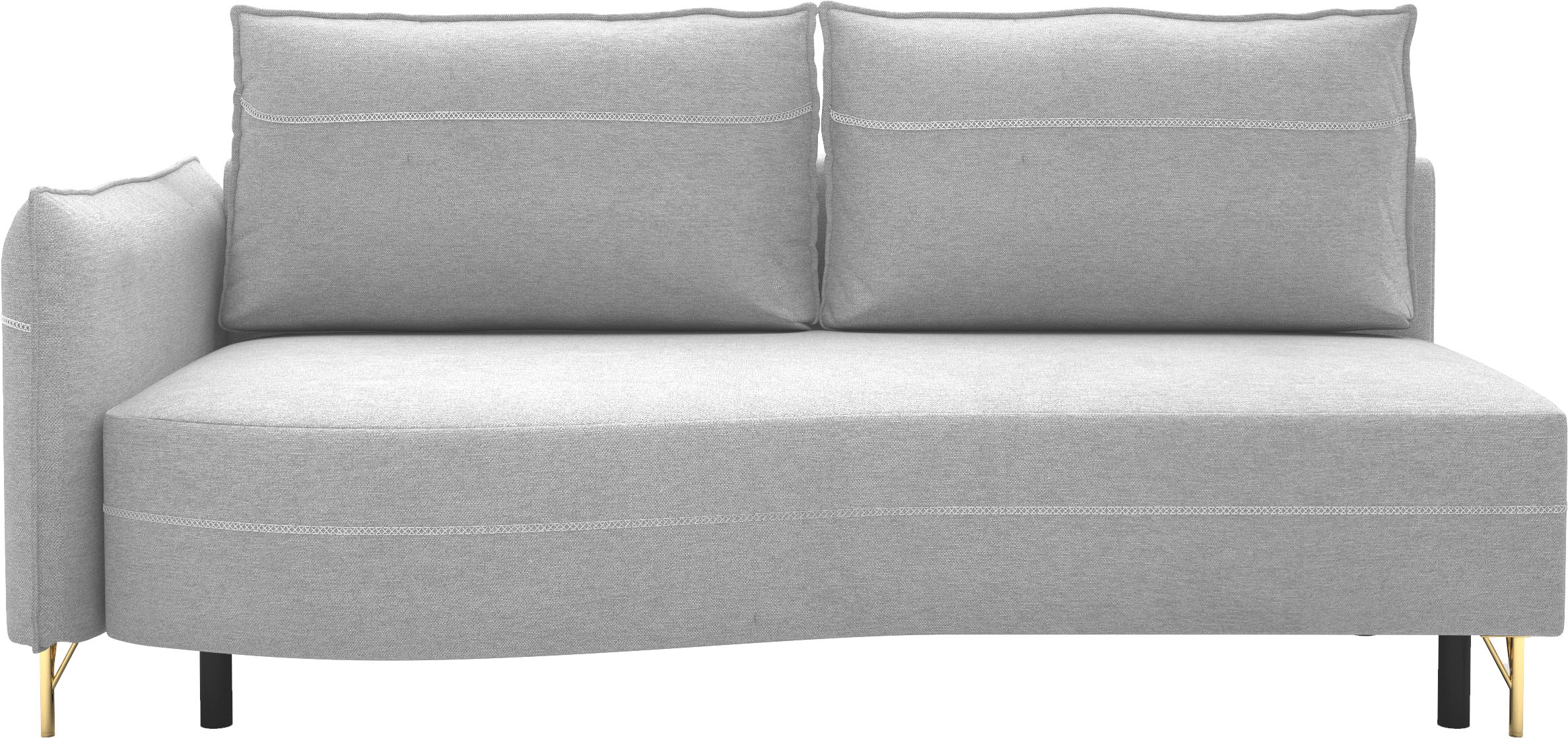 exxpo - sofa fashion Loungesofa »Ortis mit toller Kontrastnaht, Solitärmöbel, bequem, schmale Armlehne« Schlafsofa mit Bettfunktion und Bettkasten, komfortabler Federkern