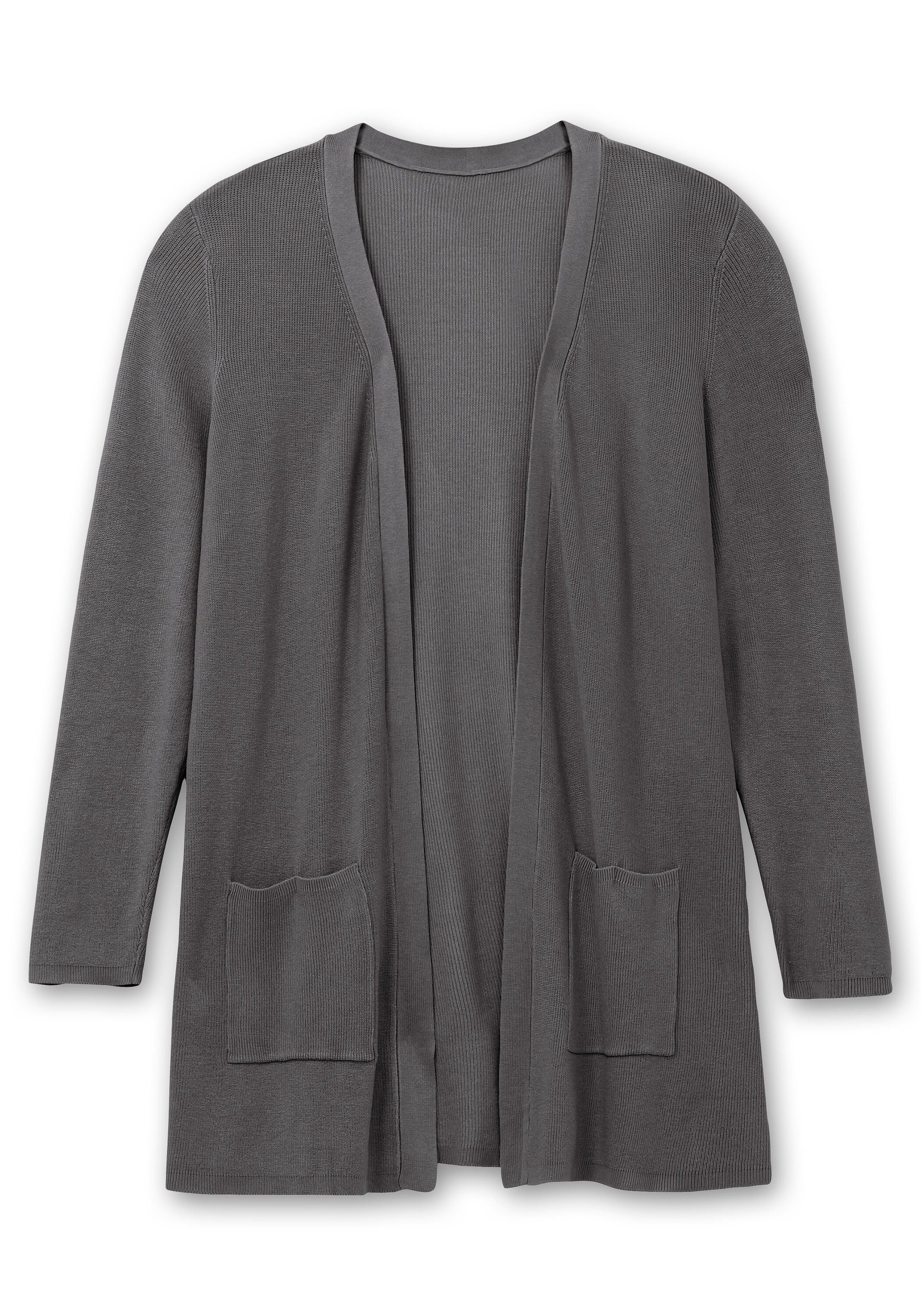 Sheego Longstrickjacke »Strickjacke in verschlussloser Form, mit Taschen«