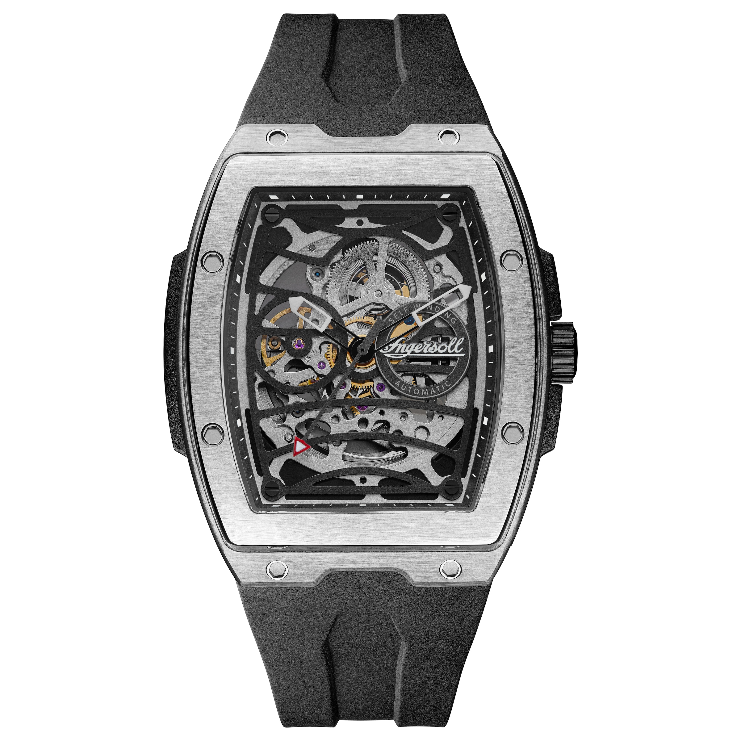 Ingersoll Automatikuhr »The Challenger« Armbanduhr, Herrenuhr, Mechanische Uhr, Silikonarmband, analog