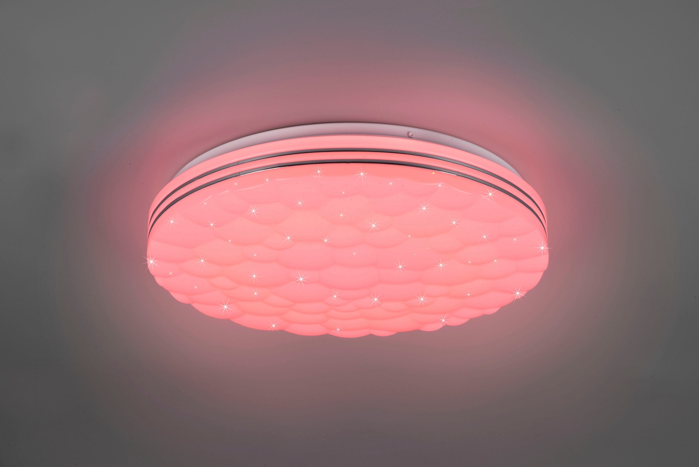 TRIO Leuchten LED Deckenleuchte »Tiger«, 1 flammig-flammig, Deckenlampe RGB Regenbogen Effekt Lichtfarbe einstellbar Fernbedienung