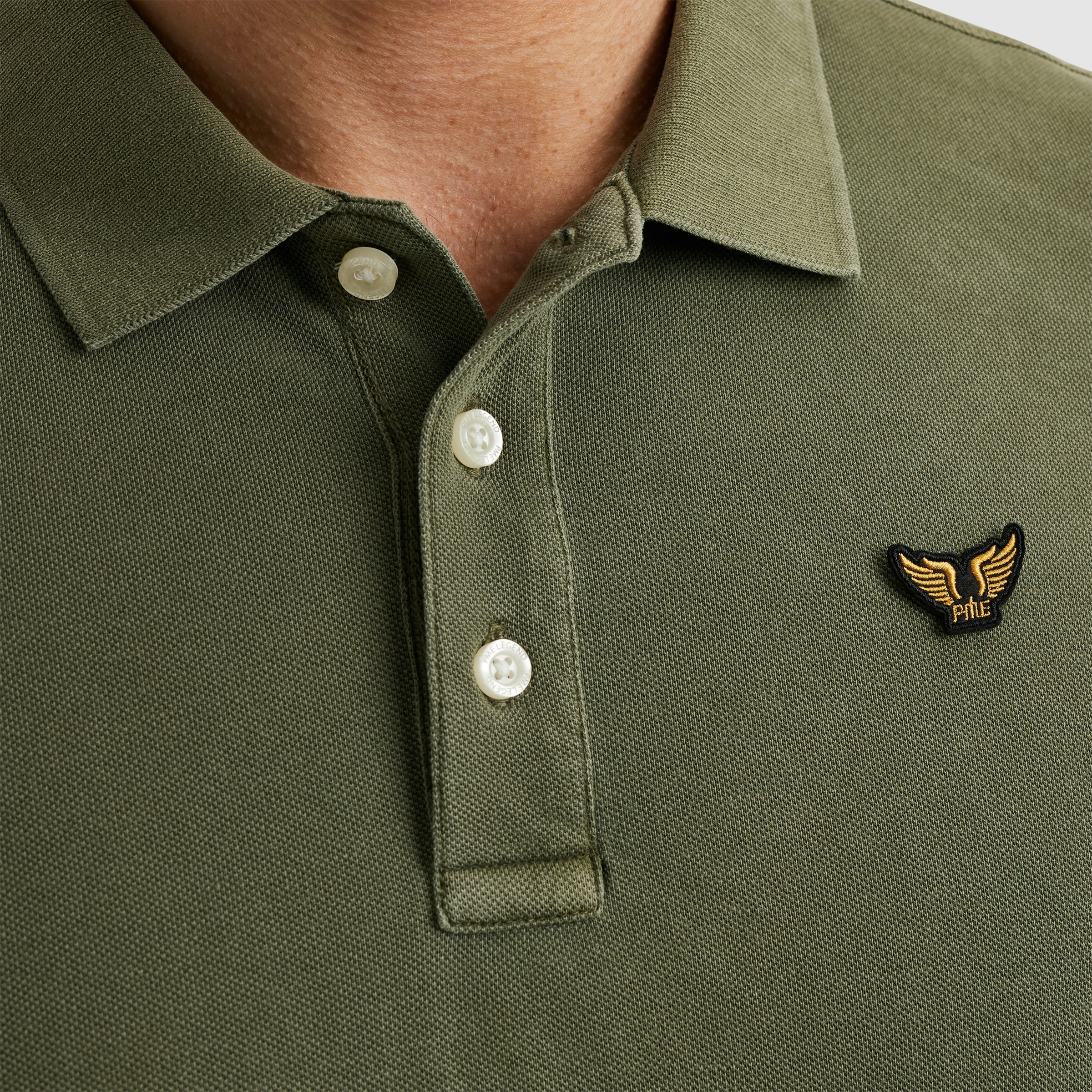 PME LEGEND Poloshirt »Short sleeve polo pique garment dye« mit Logo Stickerei