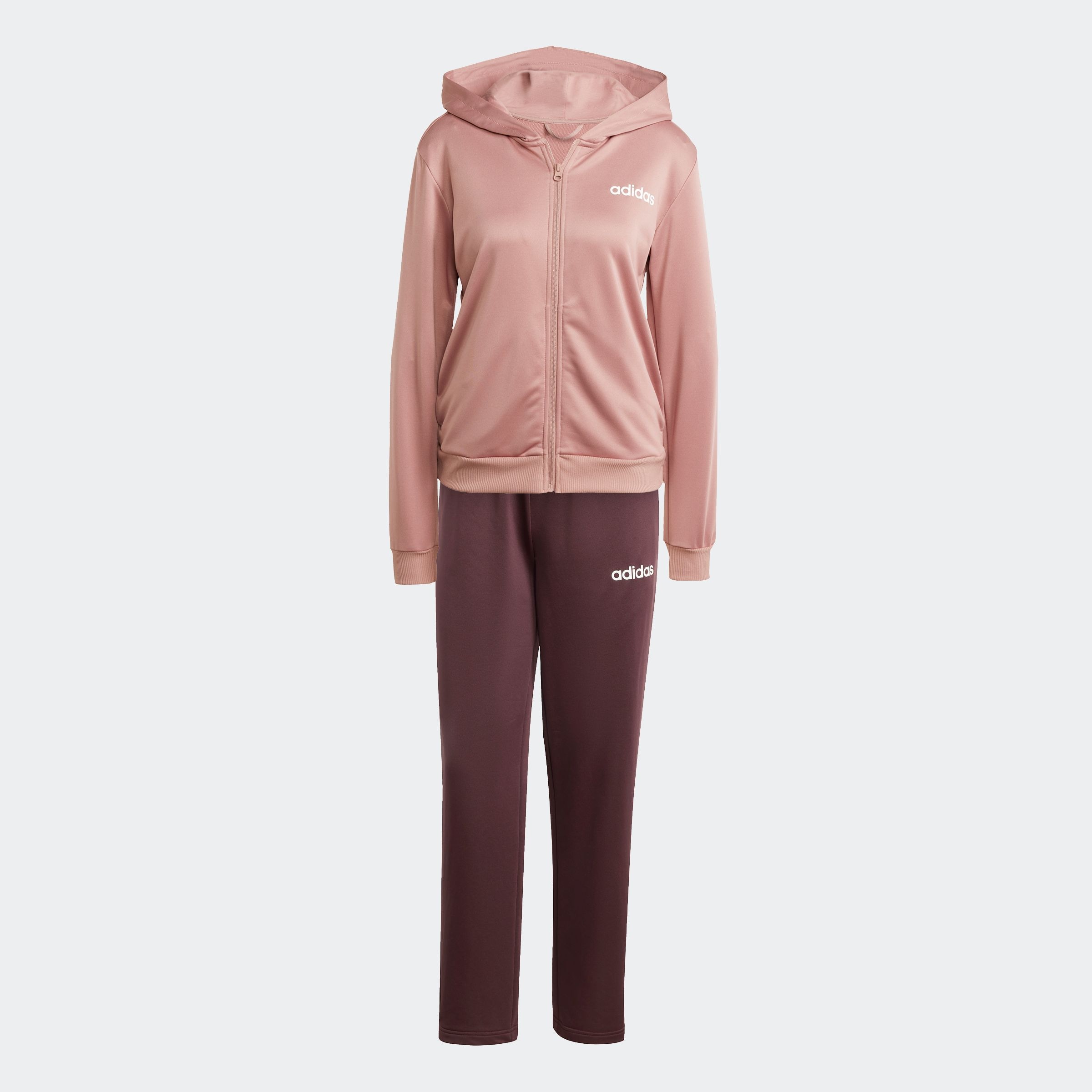adidas Sportswear Trainingsanzug »W LINEAR TS«, (2 tlg.), Trainingsjacke mit Kapuze, Tracksuit