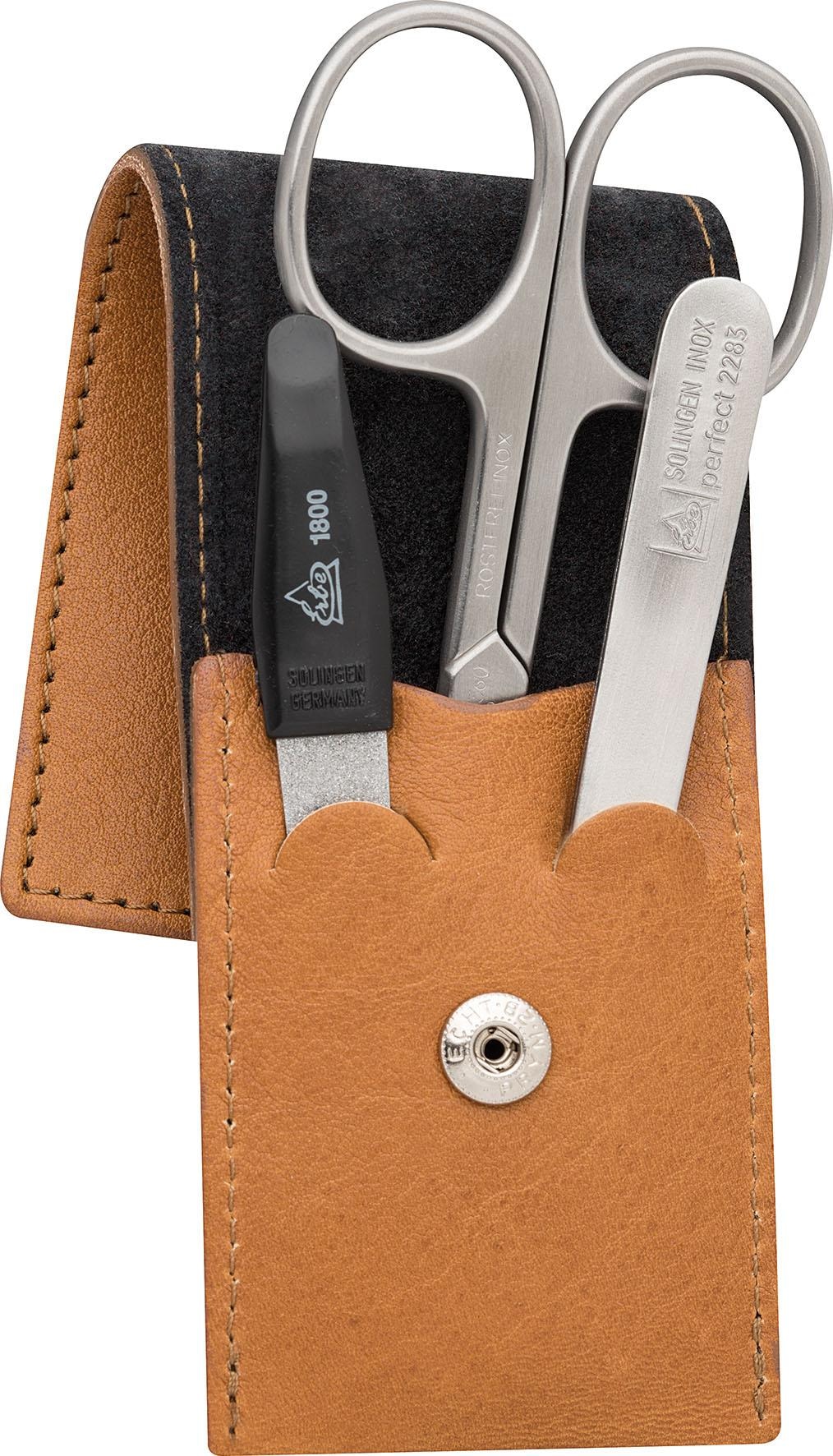 Leder«, bestückt (3 Maniküre-Etui bei ♕ Stahlwaren mit echtem aus tlg.), »Taschenetui ERBE Premium Solinger