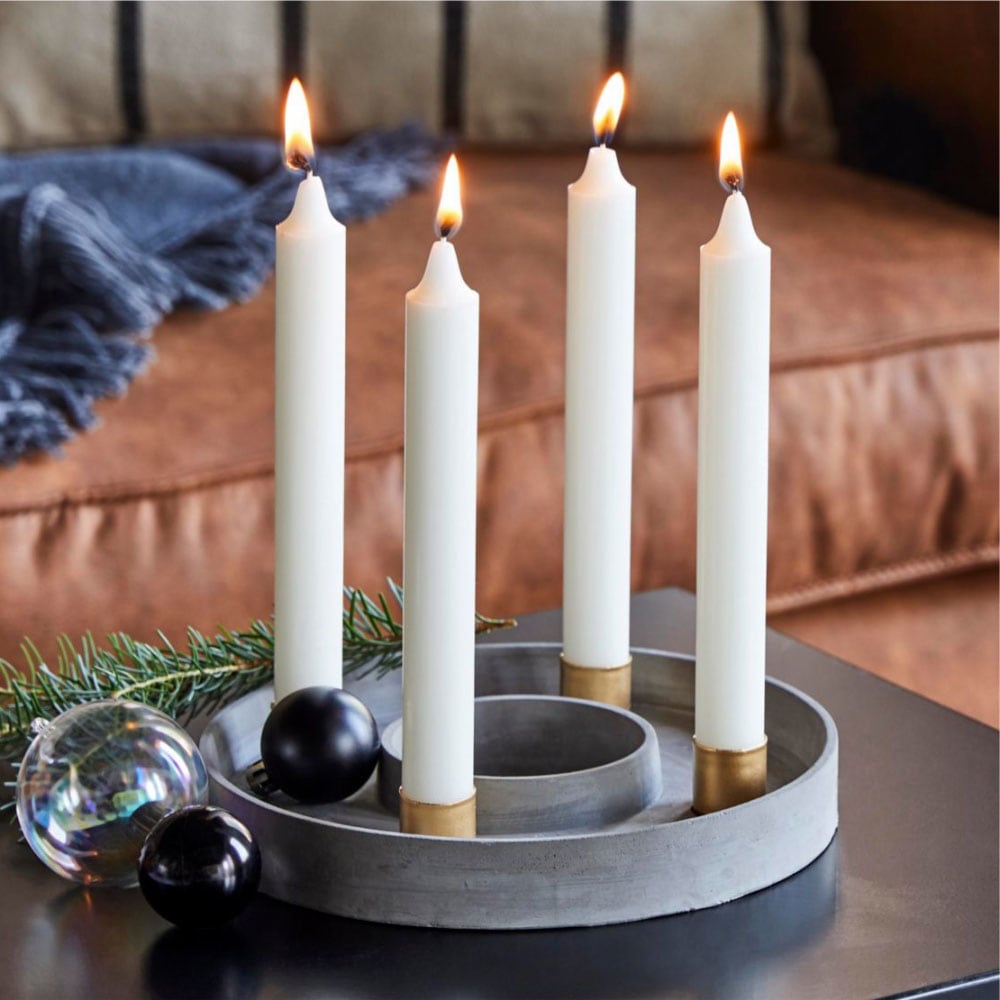 Schneider Adventsleuchter »Weihnachtsdeko«, (1 St.), 4-flammig, Kerzenhalter  aus Beton, Ø ca. 20,5 cm bequem bestellen