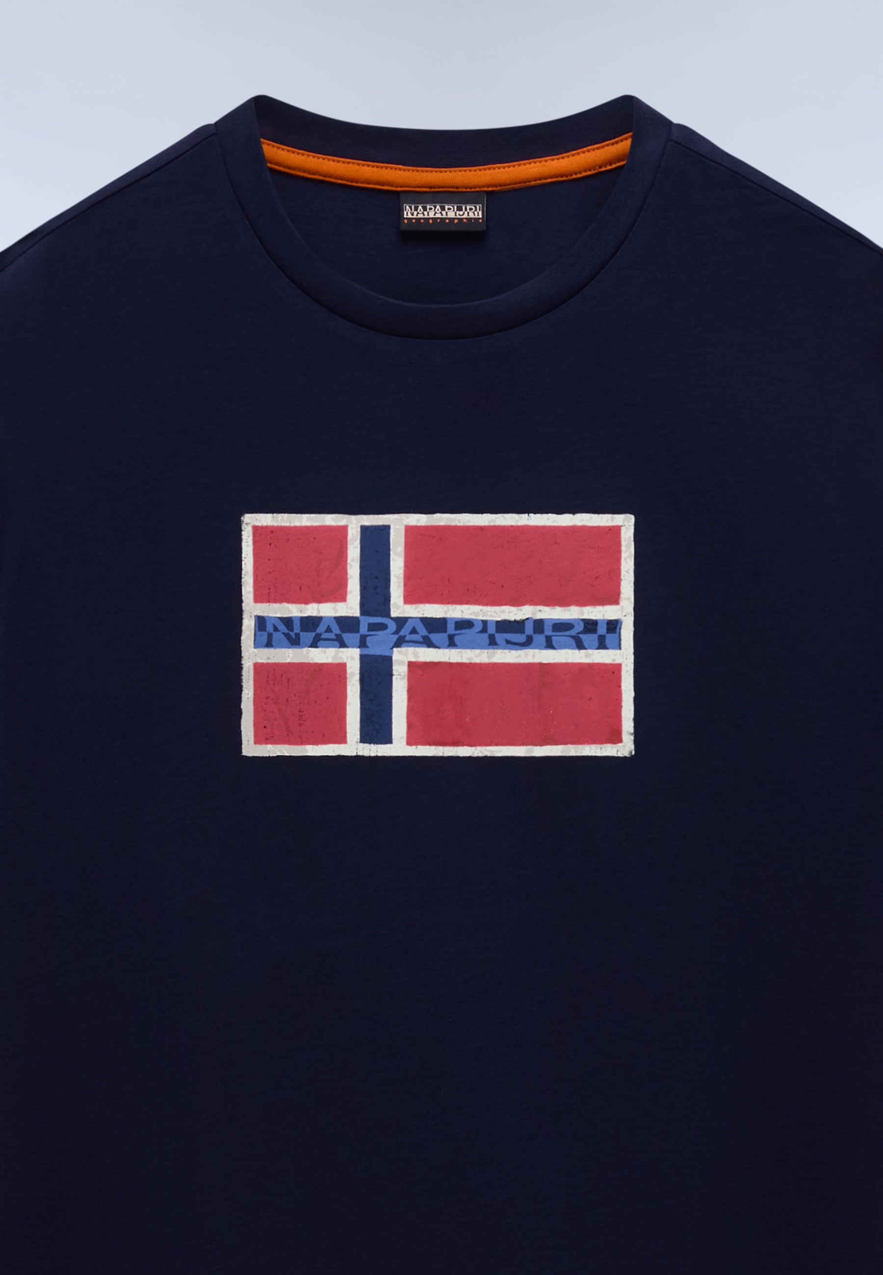 Napapijri T-Shirt mit Rundhalsausschnitt, Kurzarm, aus Baumwolle, gerader Abschluss