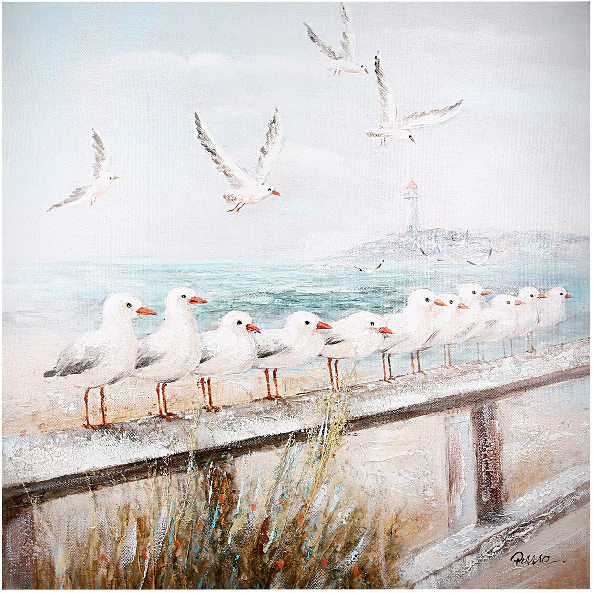 GILDE Leinwandbild "Bild quadratisch Seaside" Strandbilder 1 Stk. tlg.