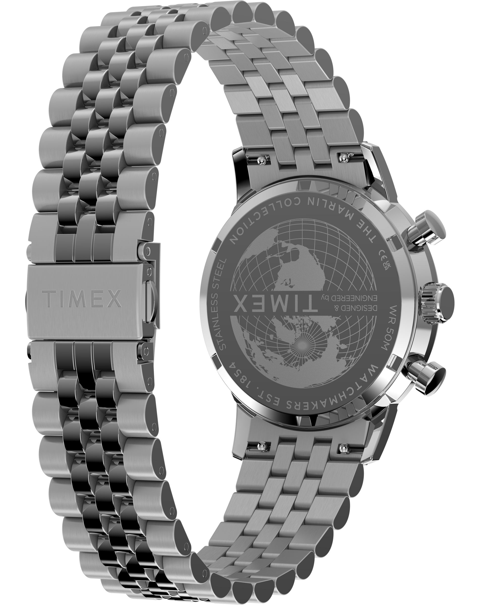 Timex Quarzuhr »Timex-MARLIN« Armbanduhr, Herrenuhr, Edelstahlarmband, analog, Tag