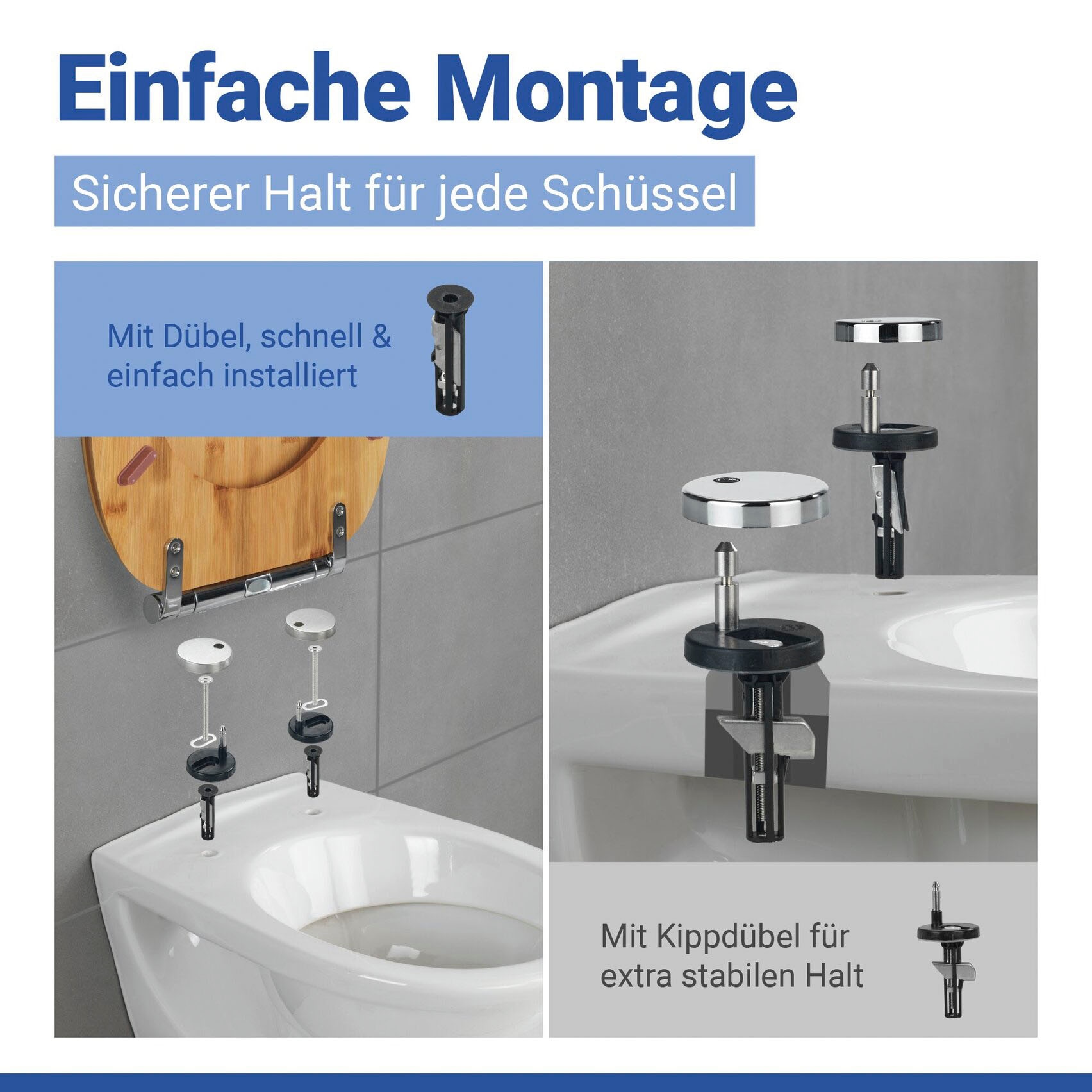WENKO WC-Sitz »Bambusa« aus Bambus, mit Absenkautomatik, feuchtigkeitsresistent