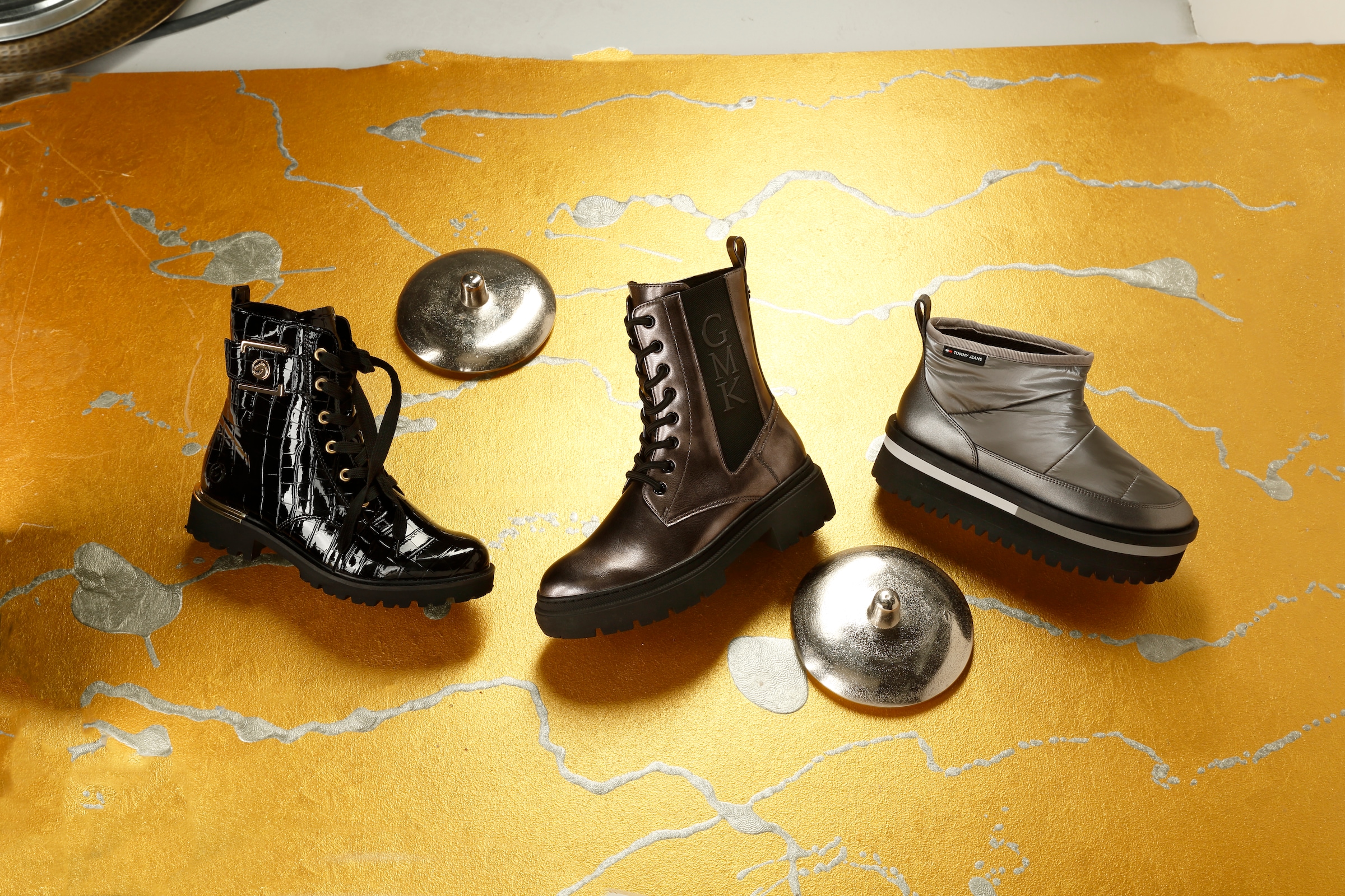 Tommy Jeans Winterboots »TJW NYLON FLATFORM BOOT WL«, Plateau, Snowboots, Ankleboots, Schlupfschuh mit Anziehlasche