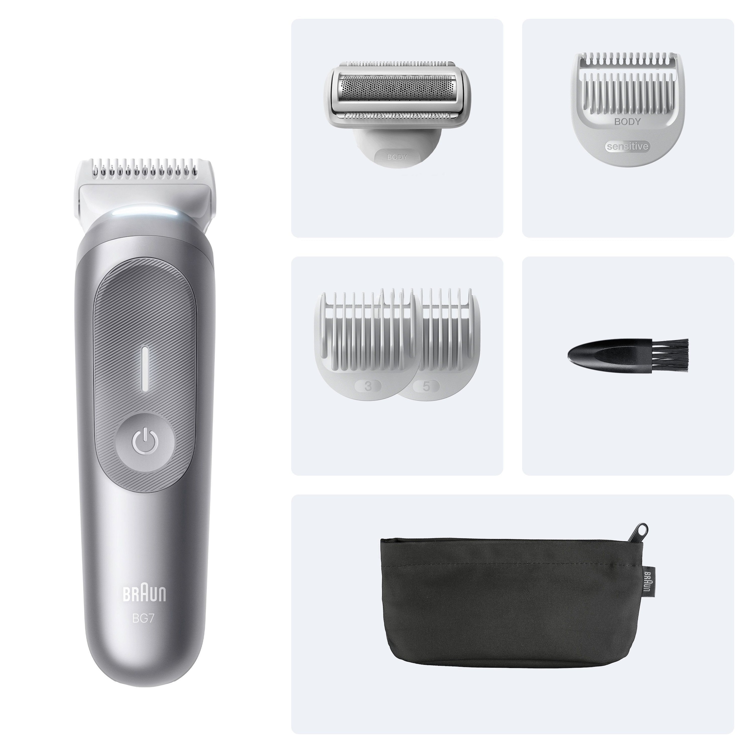 Braun Haarschneider »Body Groomer BG7550«, mit Smartlight & SkinGuard, 100 Min Akku, wasserdicht
