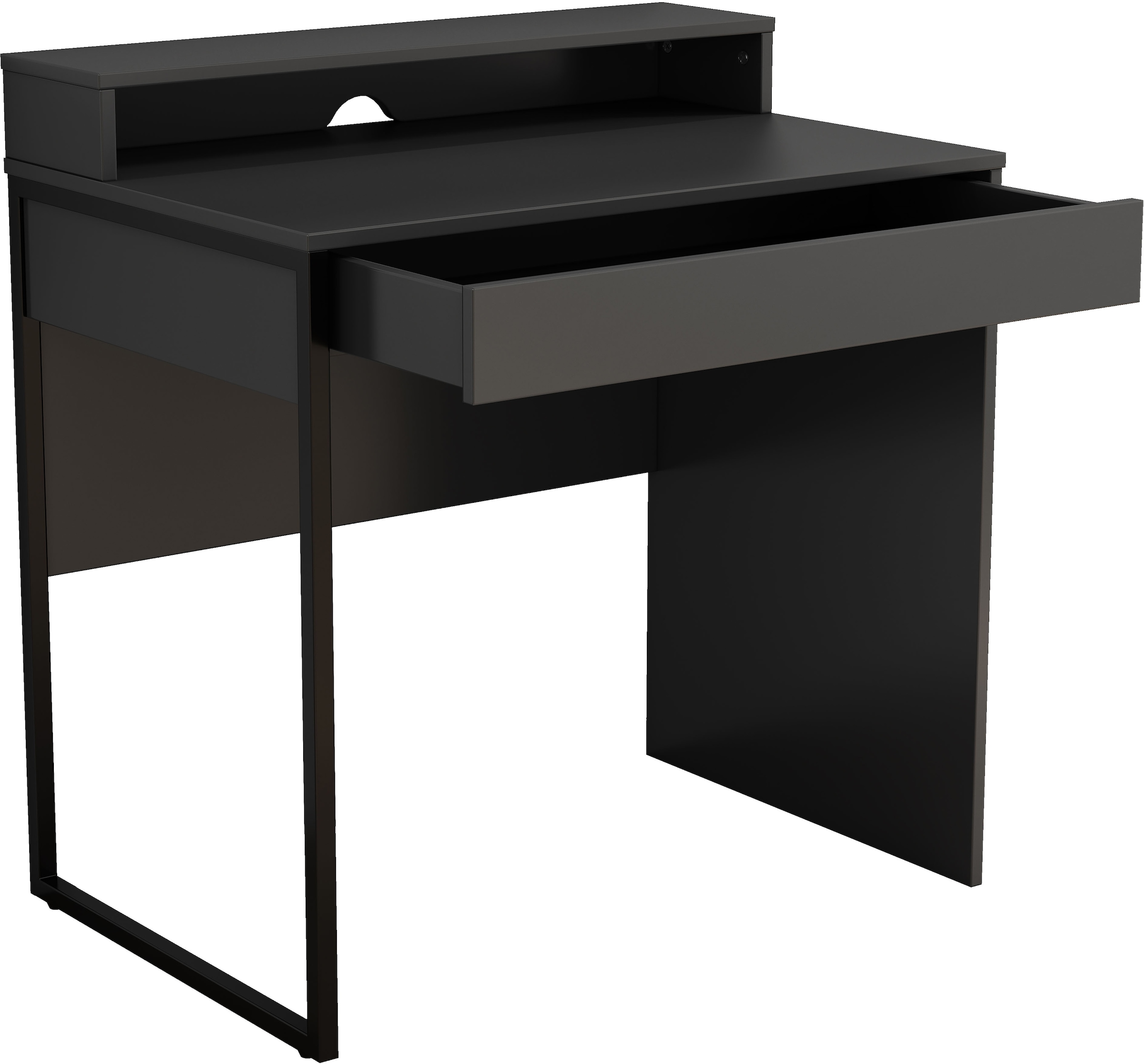 OTTO home Schreibtisch »Moid, Computertisch in modernem Design« Breite 80 cm, mit Schublade, Kabeldurchlass & Metallkufe