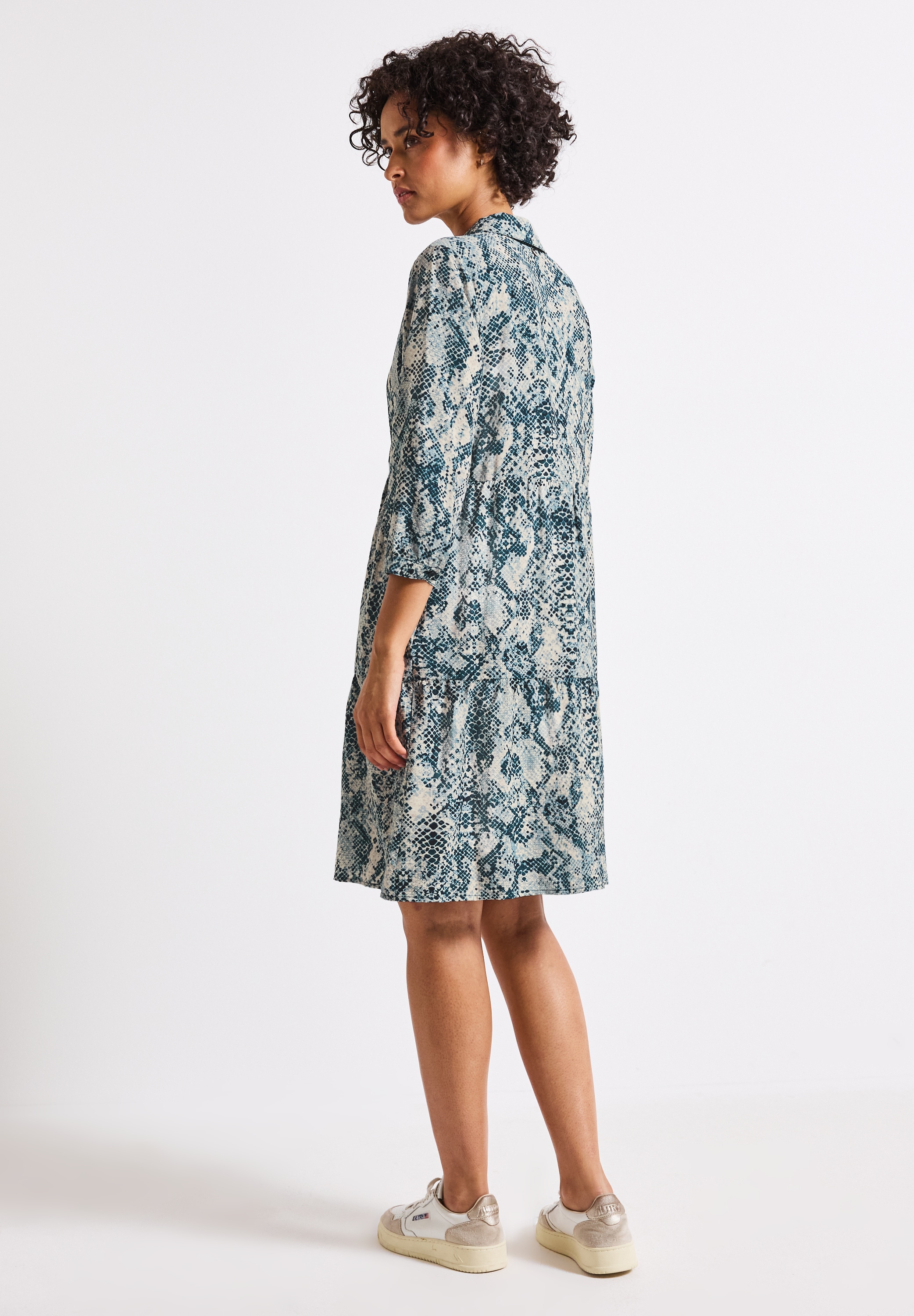 STREET ONE Tunikakleid, mit Snake Print und Volants