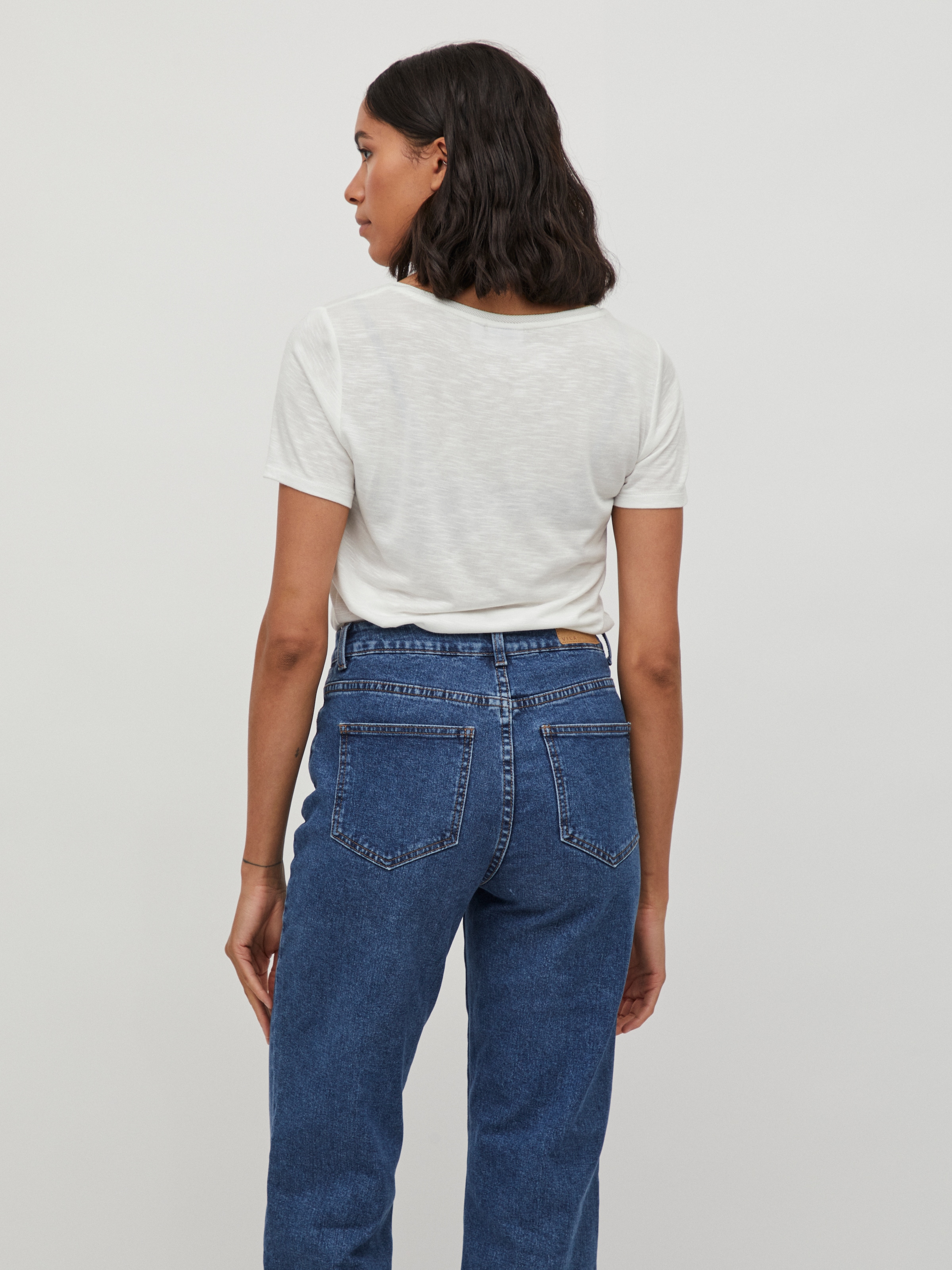 Vila T-Shirt »VINOEL S/S TOP - NOOS« Viskosemischung, regular fit