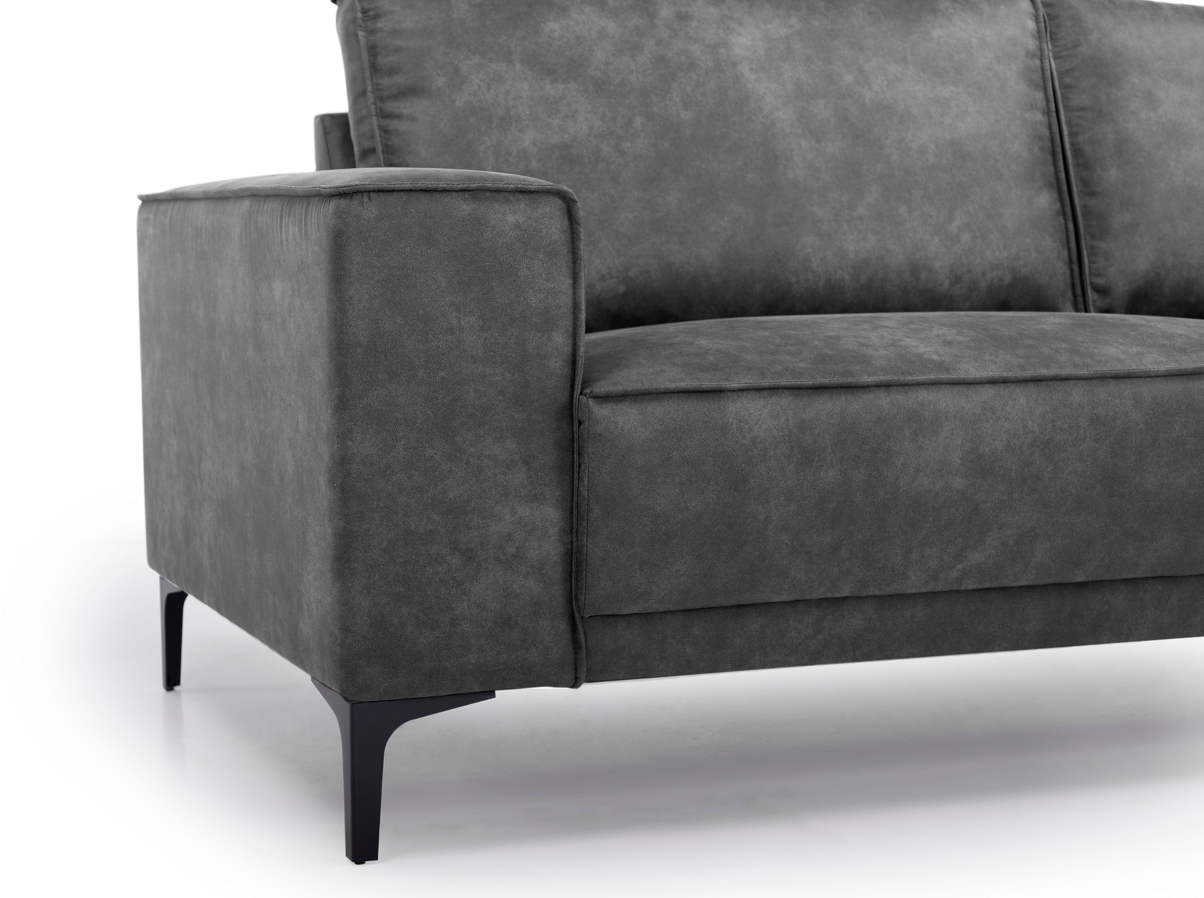 Places of Style Ecksofa »Polsterecke Oland, Struktur, Flachgewebe, Luxus-Microfaser, Boucle«, L-Form, 289 cm, Wellenunterfederung, Skandi-Design, Metallfüße