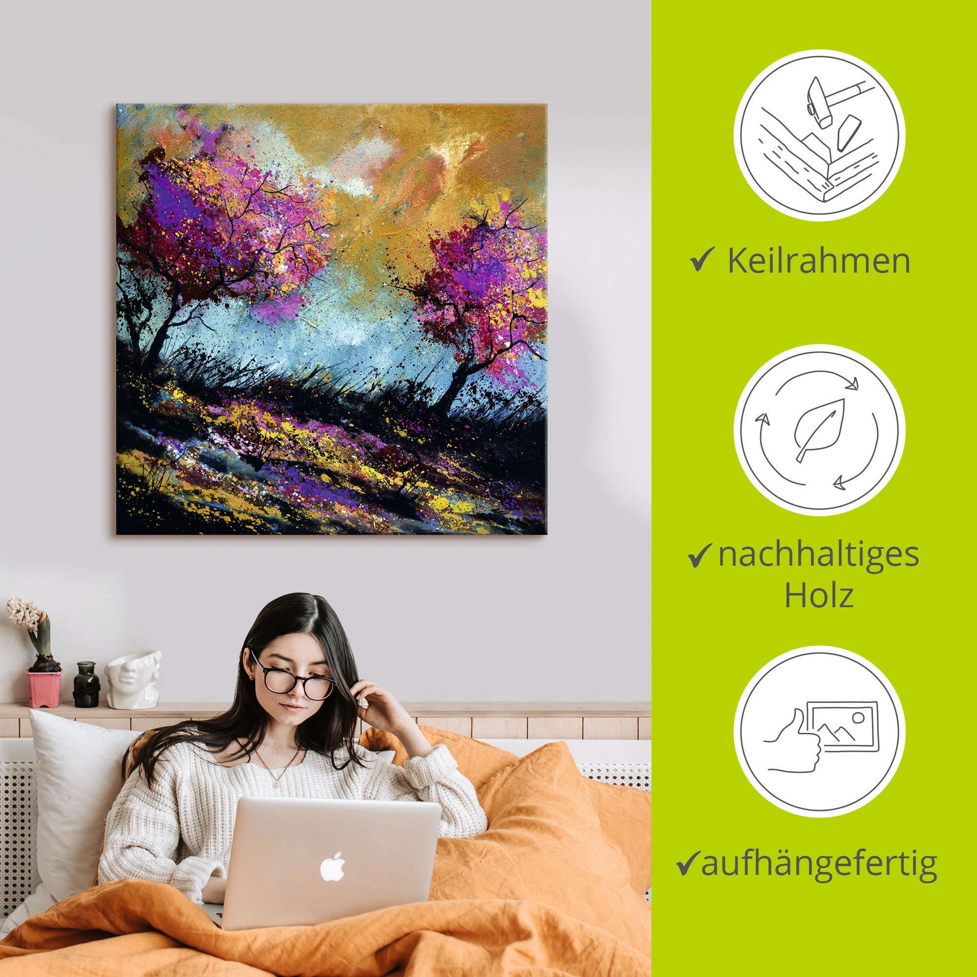 Artland Leinwandbild »Herbst-Eichen« Wiesen & Bäume 1 Stk. tlg. auf Keilrahmen gespannt