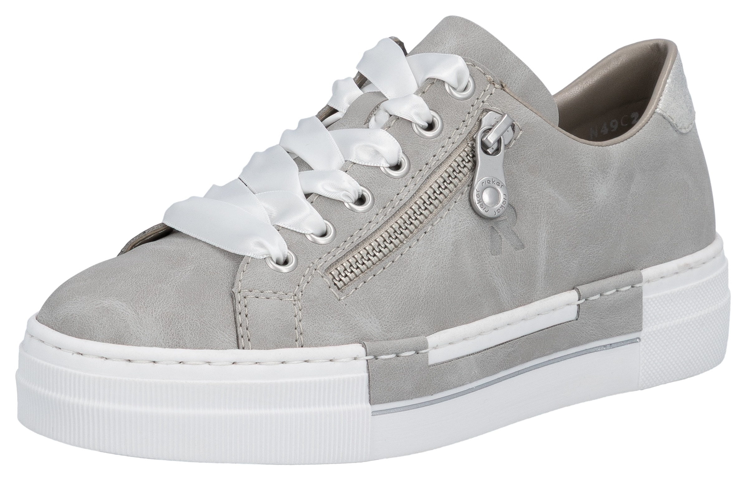Rieker Plateausneaker  mit Zier-Reißverschluss, Freizeitschuh, Halbschuh, Schnürschuh
