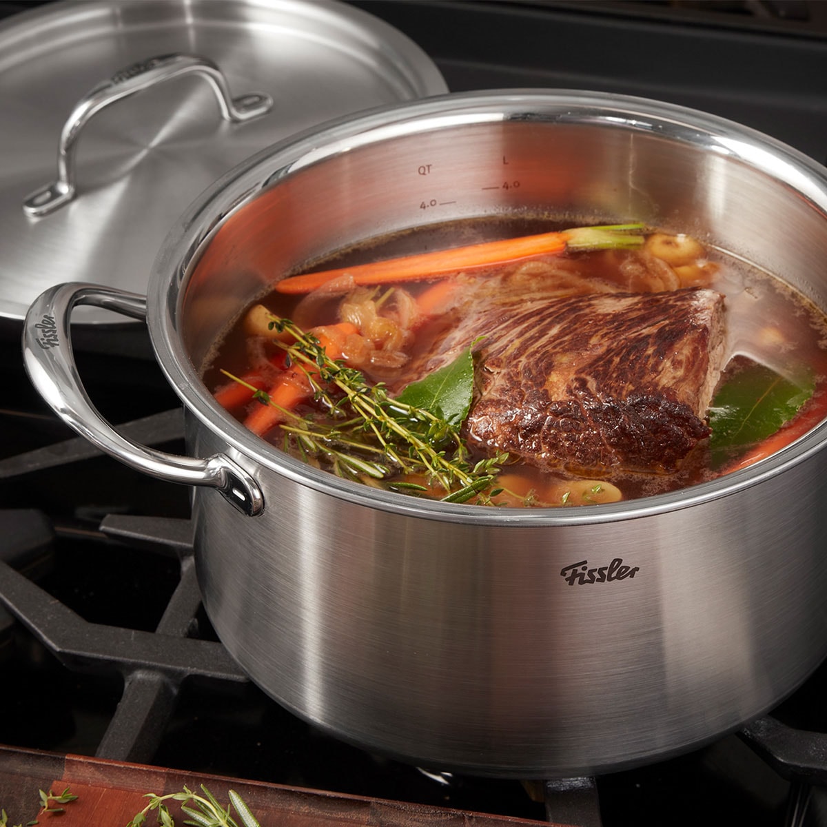 Fissler Kochtopf »M5 Pro-Ply Kochtopf 24 cm mit Metalldeckel« 1 tlg. Edelstahl 18/10