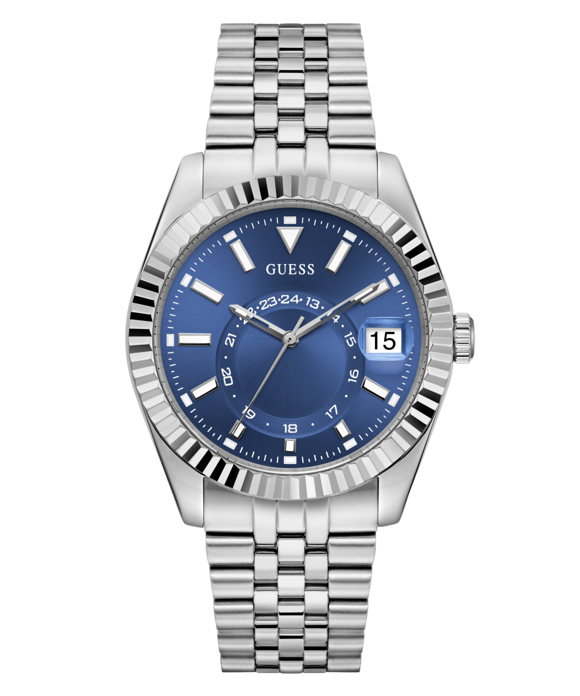 Guess Quarzuhr »JADEN« Armbanduhr, Herrenuhr, Edelstahlarmband, Datum