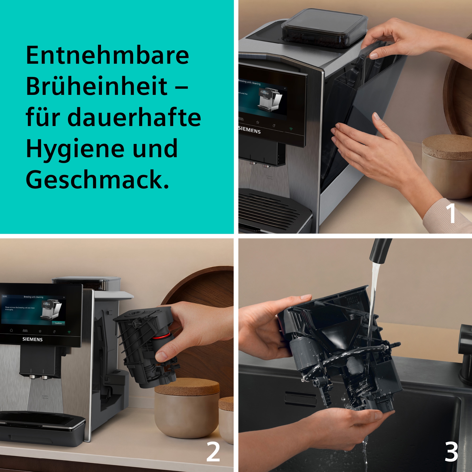 SIEMENS Kaffeevollautomat »EQ900 TQ923E03, 41 versch. Getränke, XL-Getränke, Doppeltassenfunktion« farbiges 6.8'' TFT-Display, individuelle Aromaeinstellung, Edelstahl