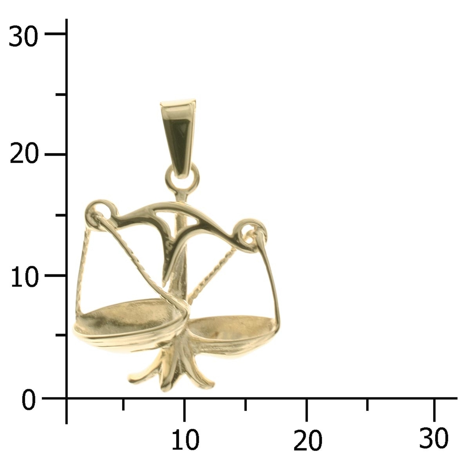 OSTSEE-SCHMUCK Kettenanhänger »- Tierkreiszeichen Waage - Silber 925/000, vergoldet - ,«