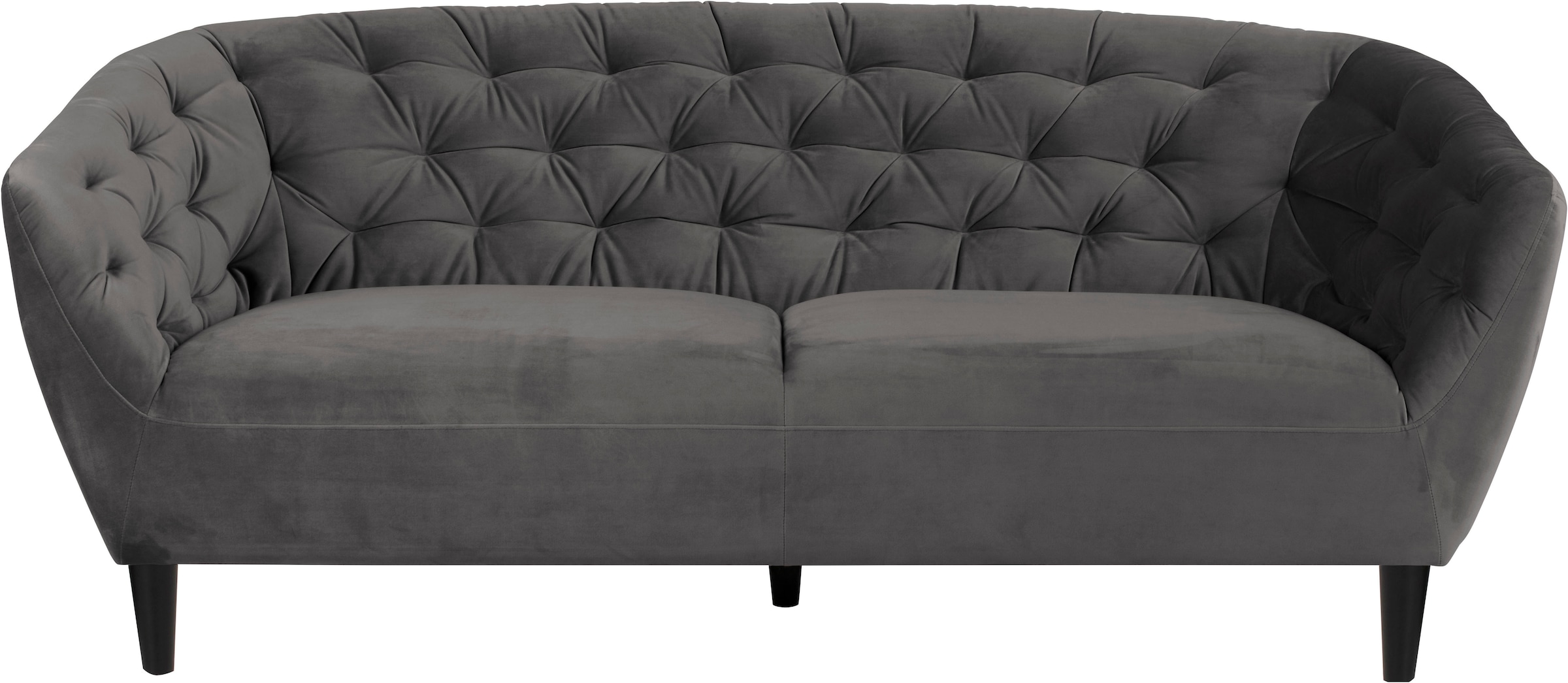 3-Sitzer »Ria Couch, Sofa,«, Samtstoff, Massivholz-Beine, Taschenfederkern, Tufting,...