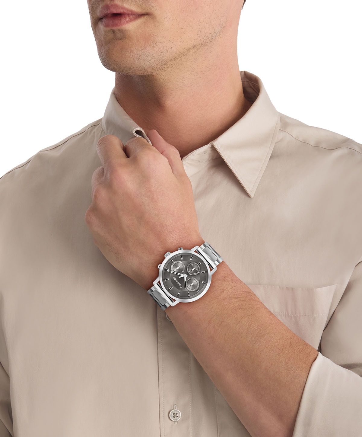 Calvin Klein Multifunktionsuhr »Gauge«, Quarzuhr, Armbanduhr, Herrenuhr, Edelstahlarmband, analog
