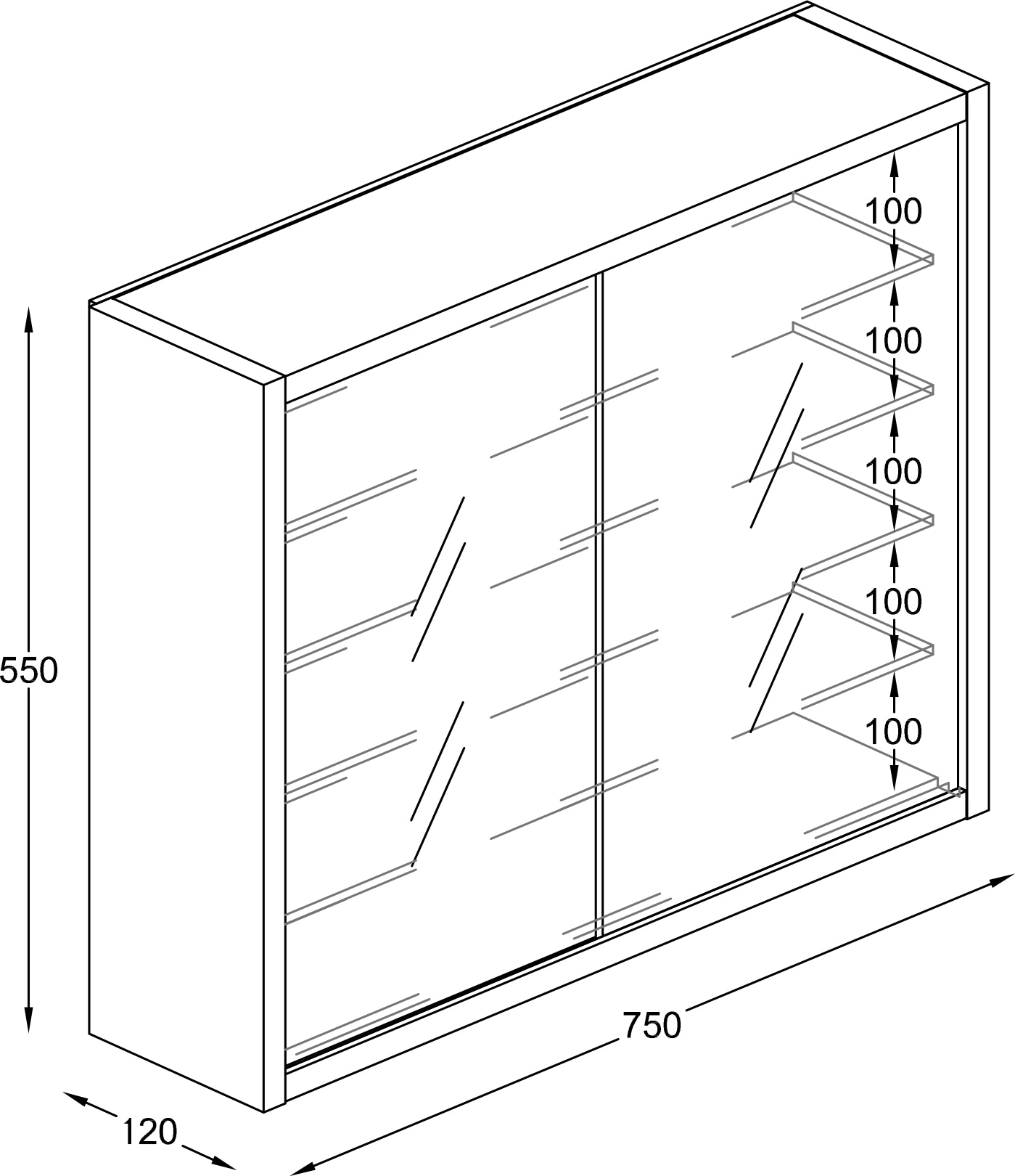 VCM Wandregal »Hängevitrine Wandvitrine Sammel Deko Drivalo L« 1 Stk. tlg.