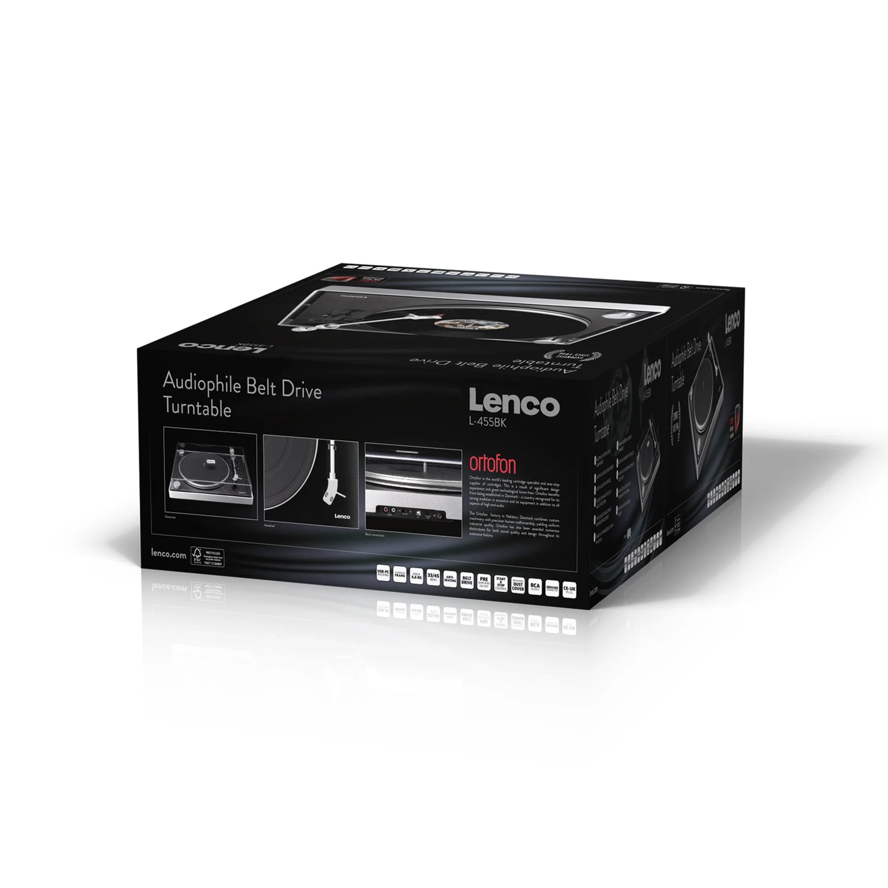 Lenco Plattenspieler »L-455BK« Alu-Gehäuse, 2M RED Abnehmer