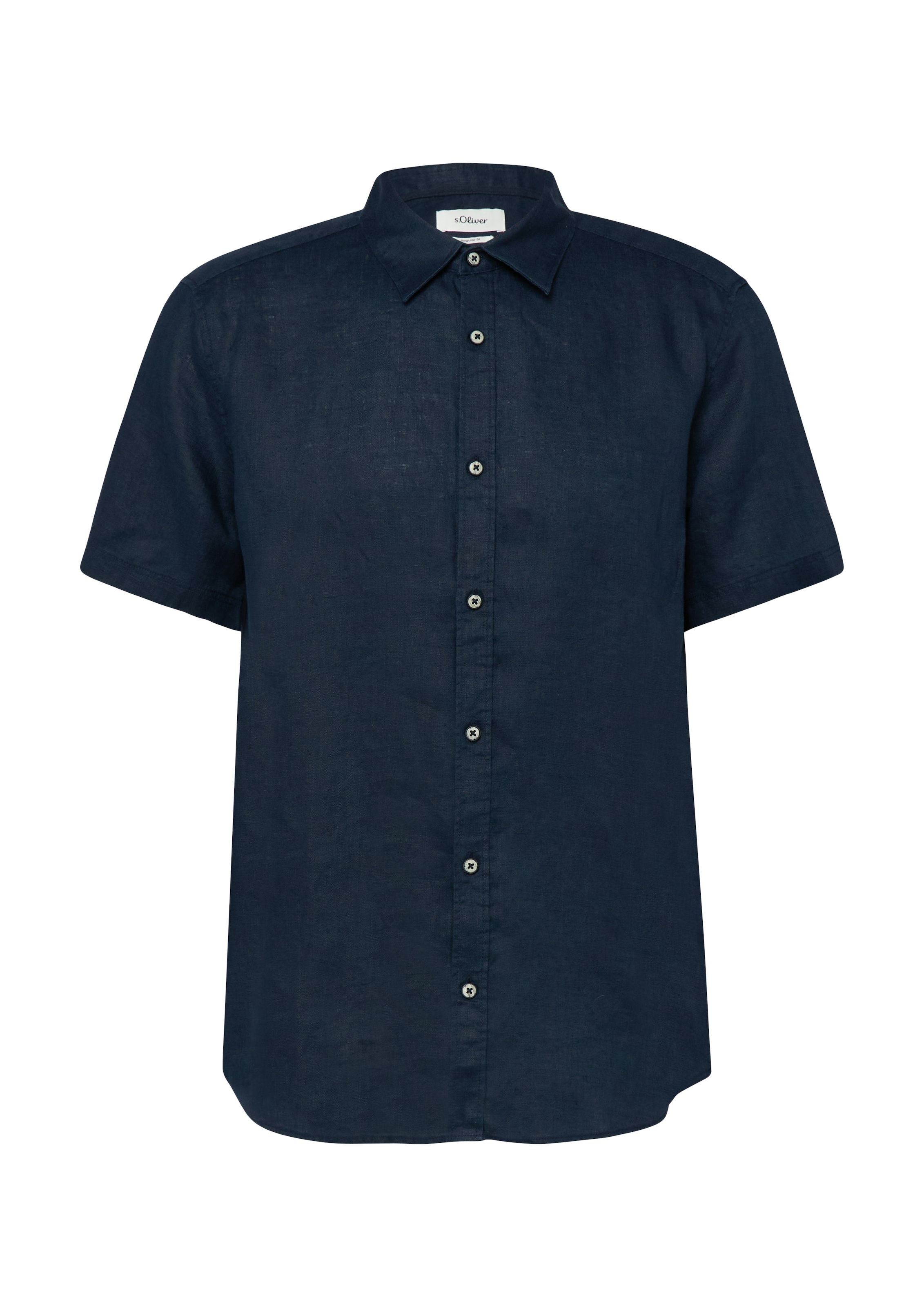 s.Oliver Leinenhemd Kurzarm mit Knopfleiste
