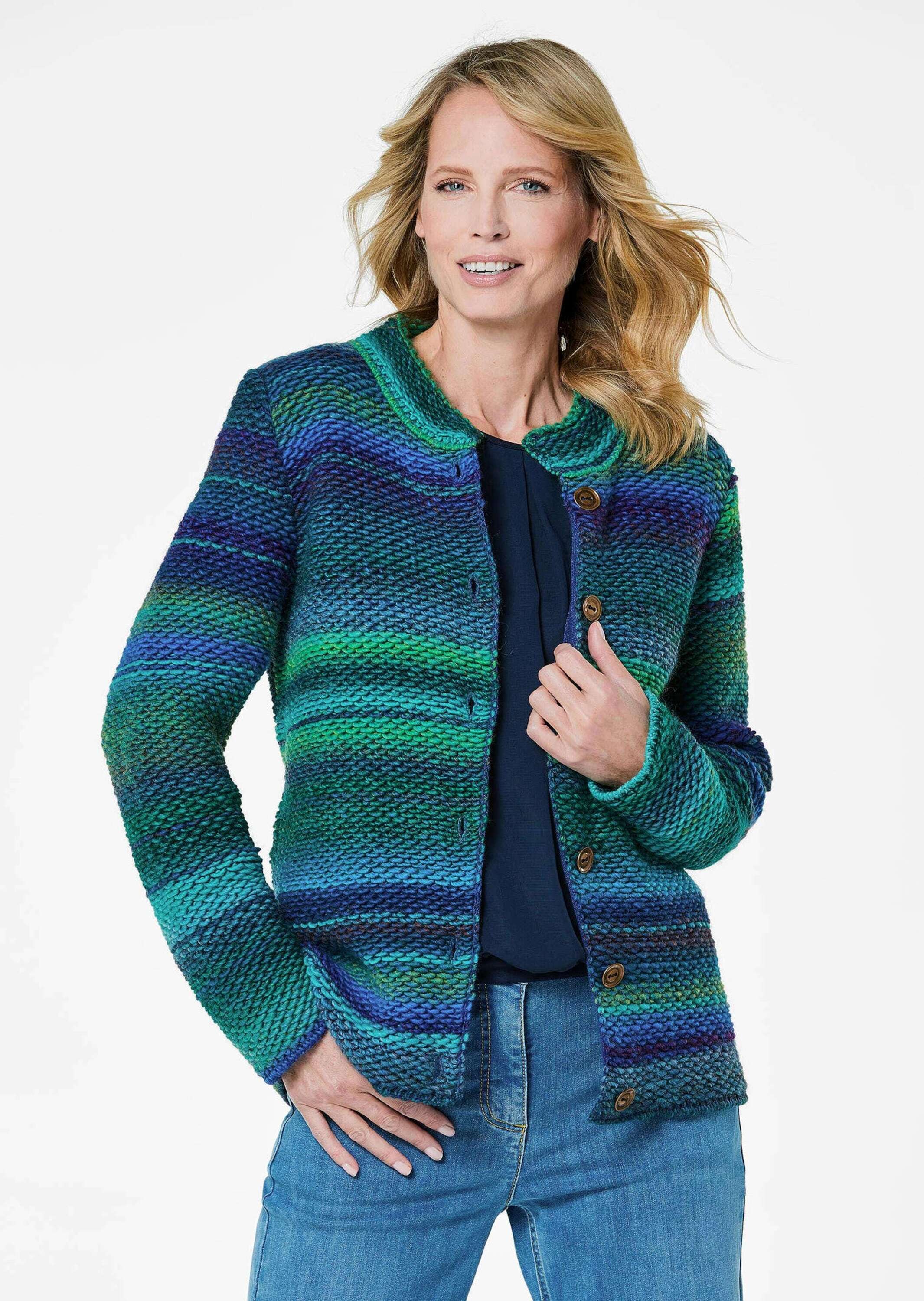 GOLDNER Strickjacke »Strickjacke mit Multicolor Ringeloptik«