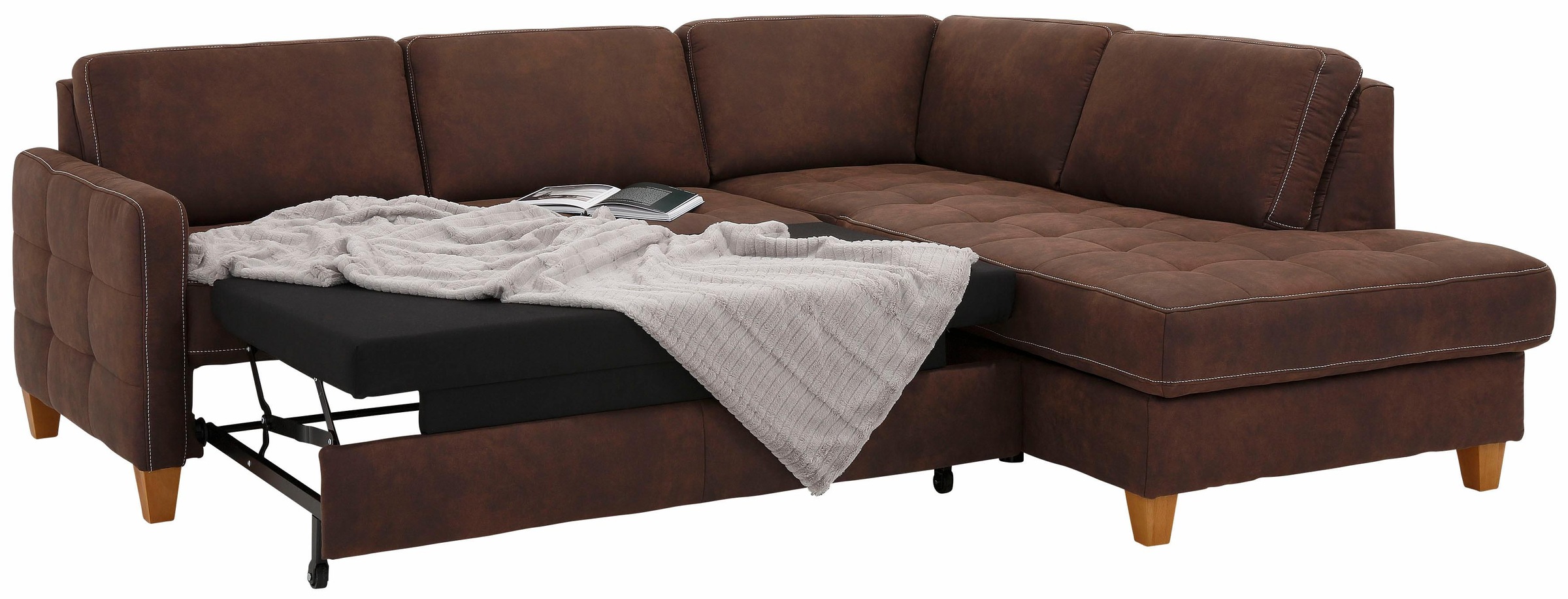 Home affaire Ecksofa »Earl L-Form«, wahlweise auch mit Bettfunktion oder Bettfunktion mit Bettkasten