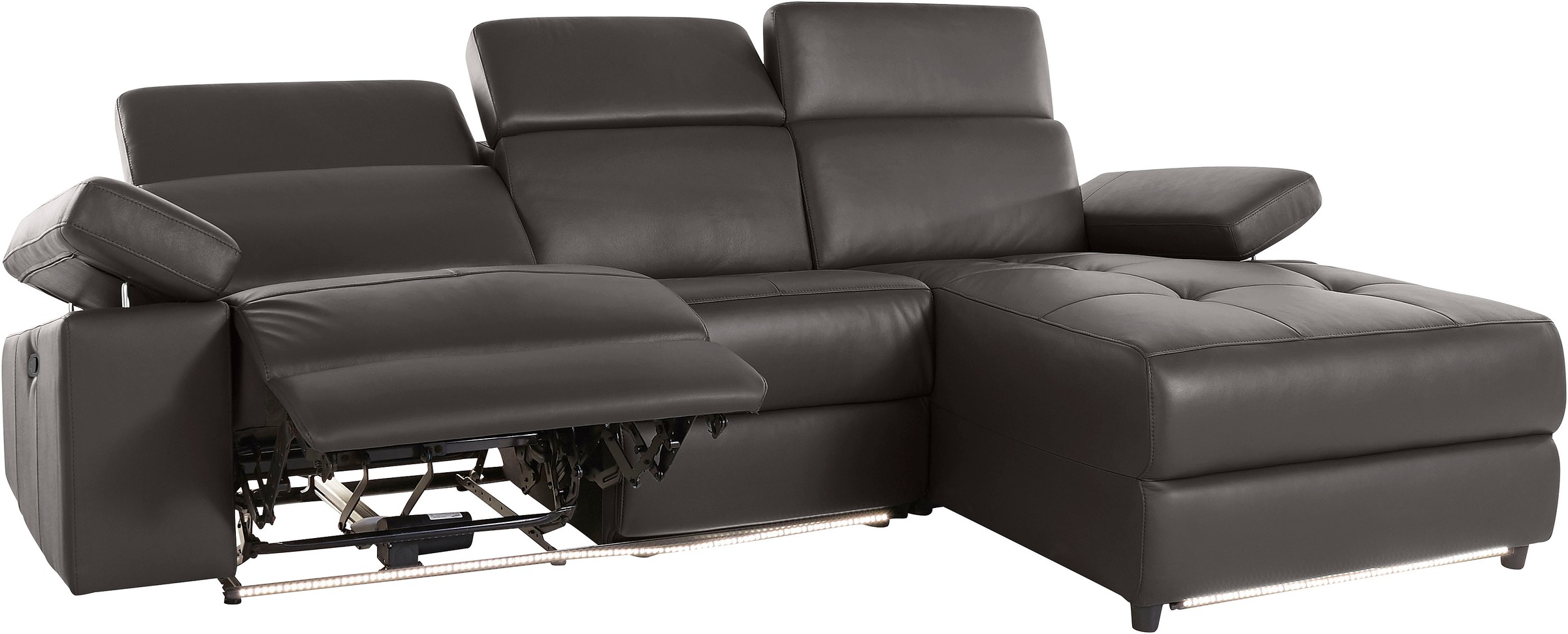 Places of Style Ecksofa »Kilado, L-Form,«, mit Relaxfunktion, verstellbarer Armlehne, Kopfteilverstellung