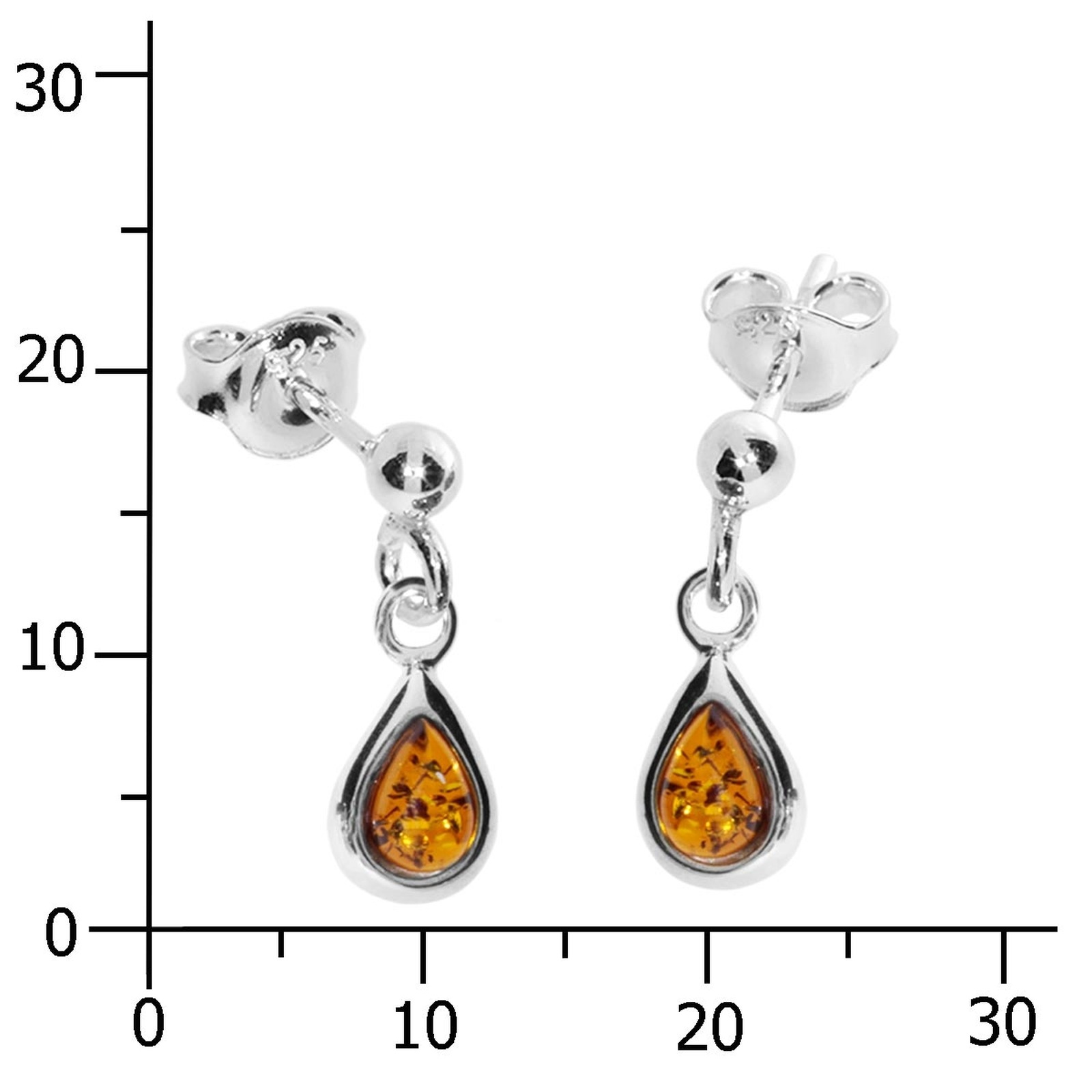 OSTSEE-SCHMUCK Paar Ohrhänger »- Classic 6 x 4 mm - Silber 925/000 - Bernstein«