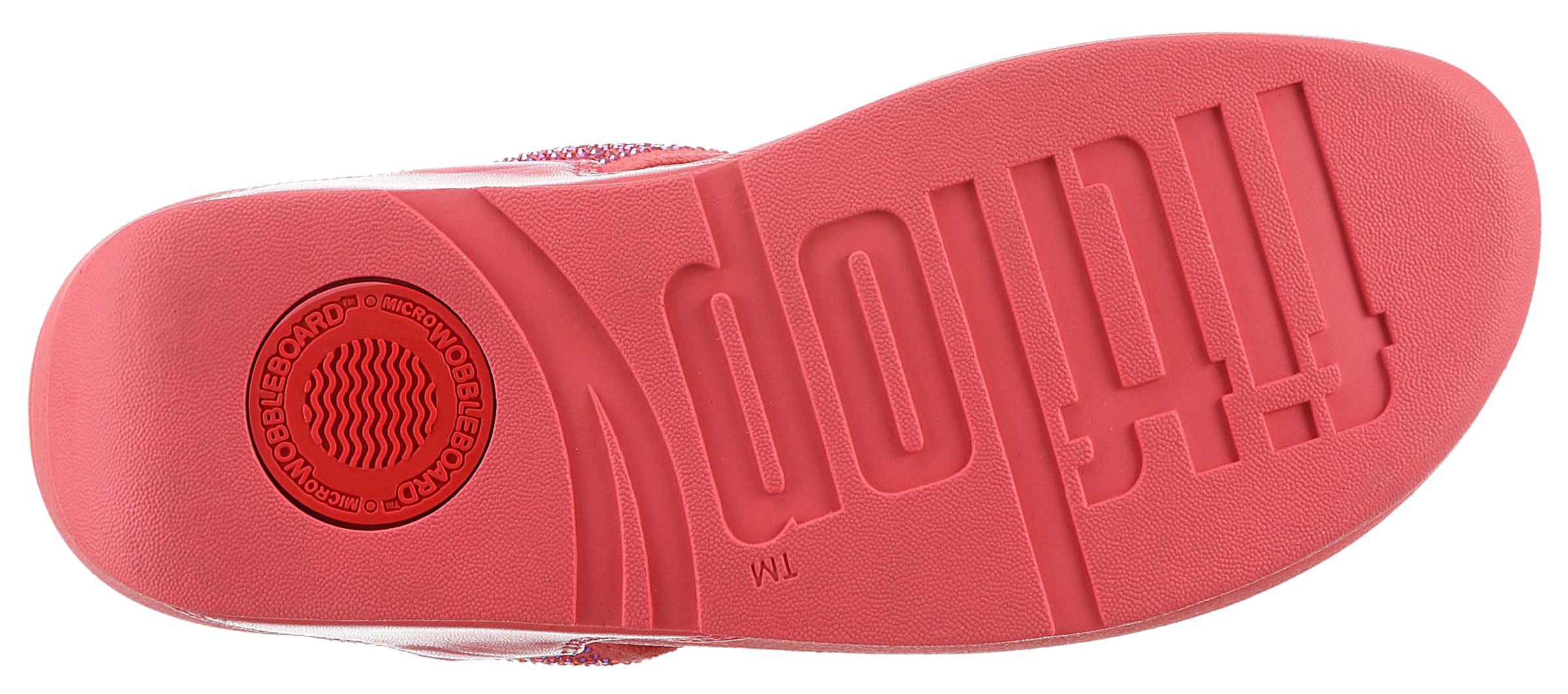 Fitflop Dianette »LULU CRYSTAL EMBELLISHED TOE-POST SANDALS - HOTFIX«, Keilabsatz, Sommerschuh, Zehentrenner mit weichem Zehensteg