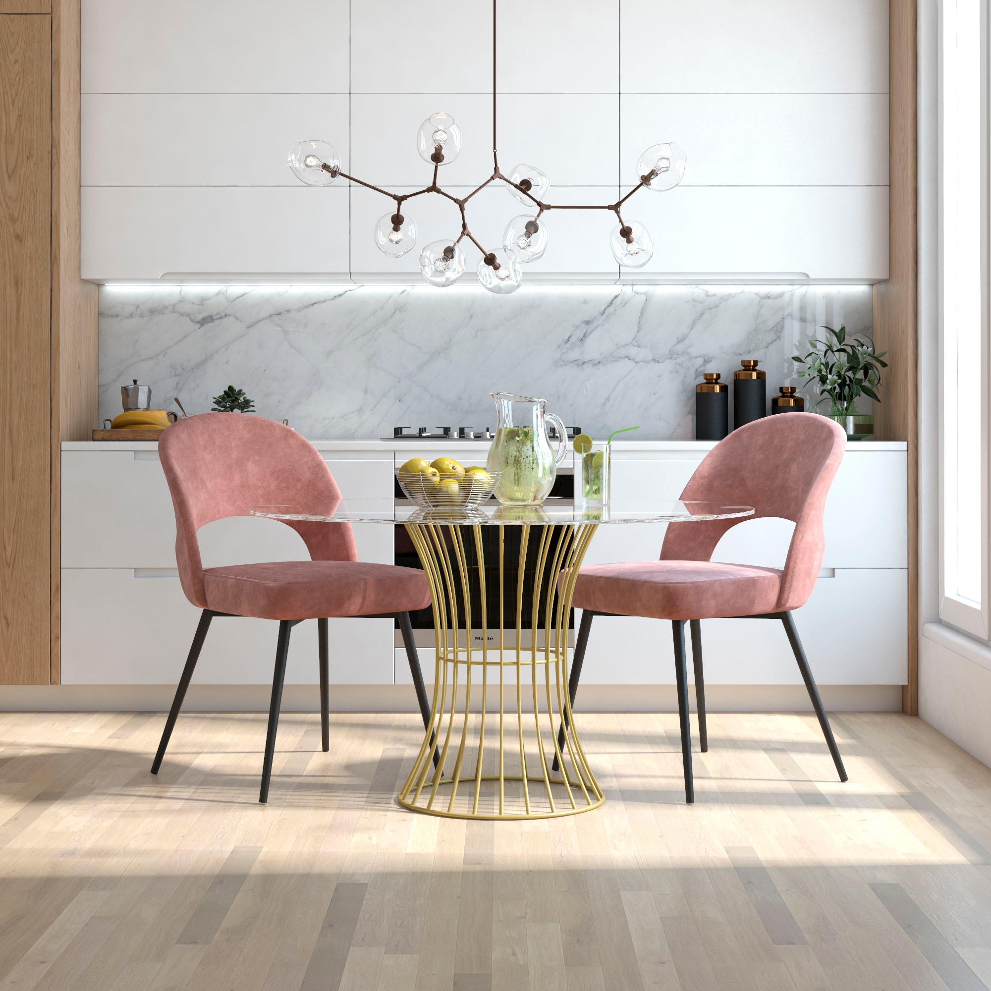 CosmoLiving by Cosmopolitan Esszimmerstuhl »Alexi«, 1 St., Veloursstoff, Metallgestell, verschiedene Farbvarianten erhältlich, Sitzhöhe 46 cm